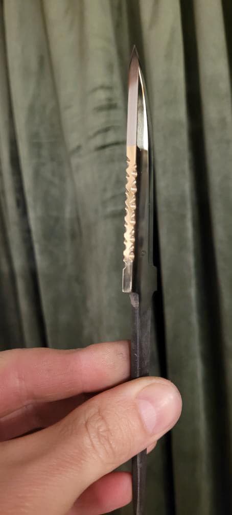 Hand-forged knife blade Halvor Jøntvedt Brass back