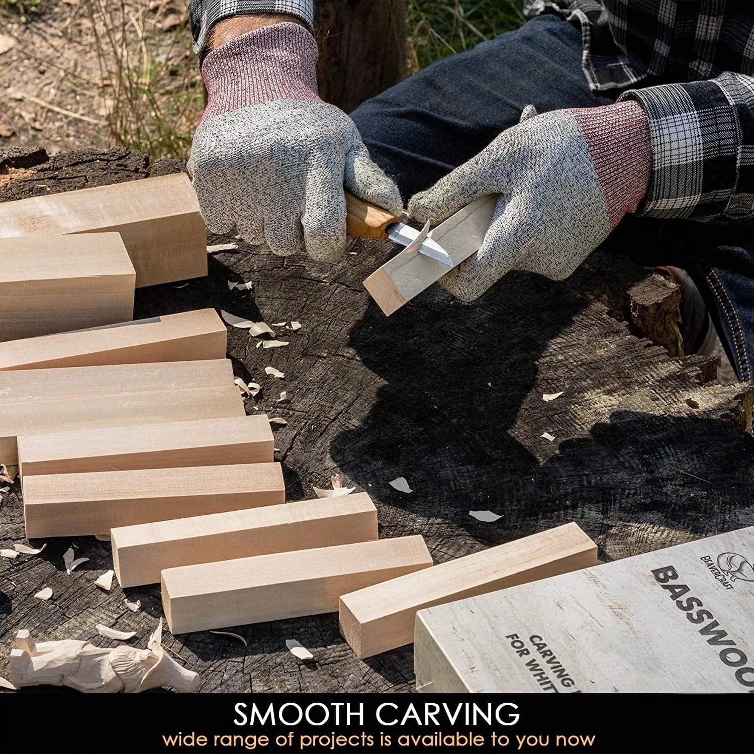 Basswood treskjæringsemner 10-pack