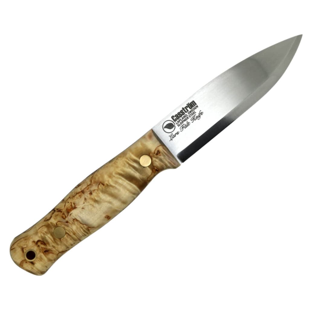 Caström Lars Fält kniv med läderslida och lädersnöre