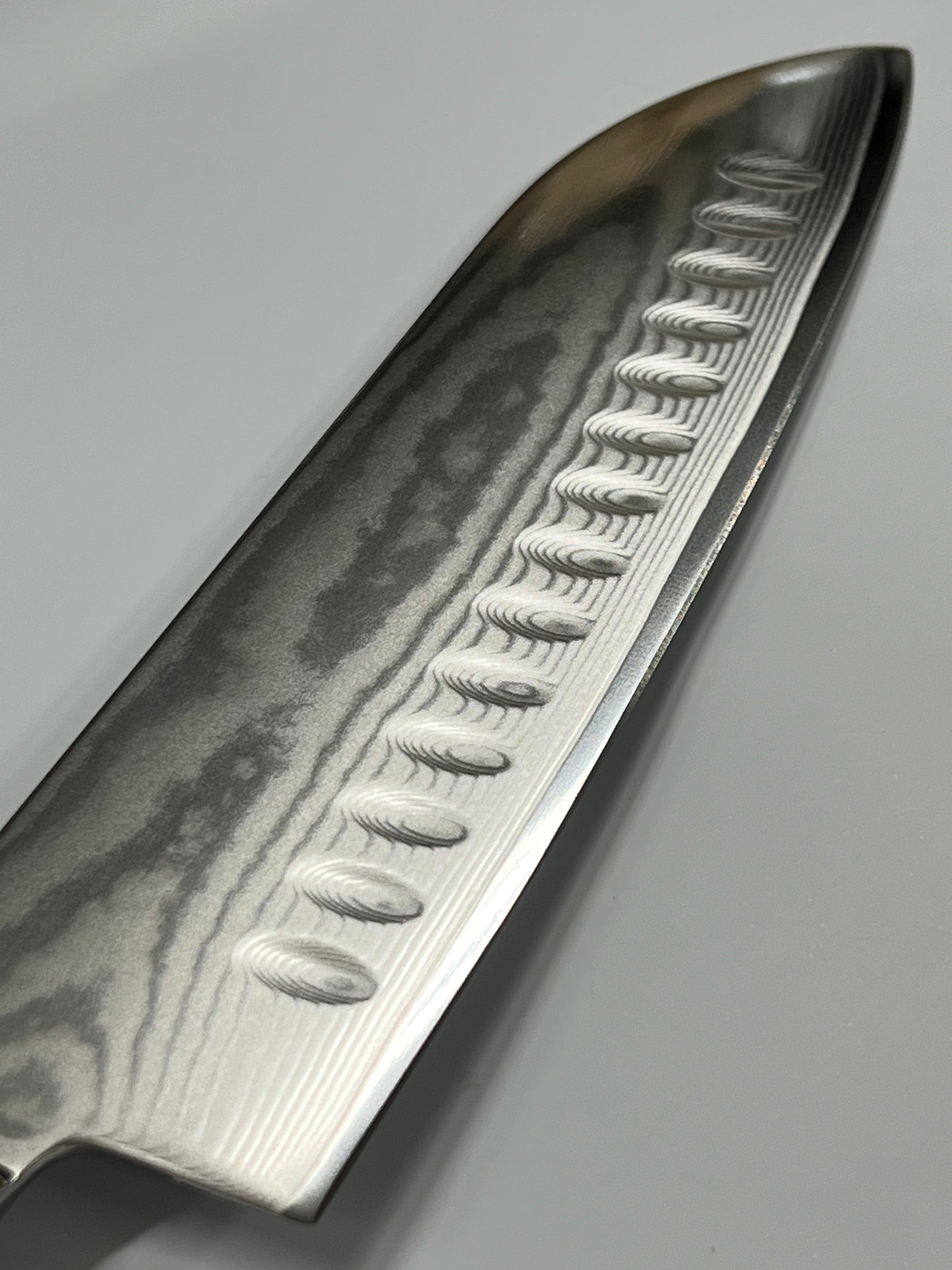 Santoku - AUS10 Damask Kokkekniv 7" stikktange med holk