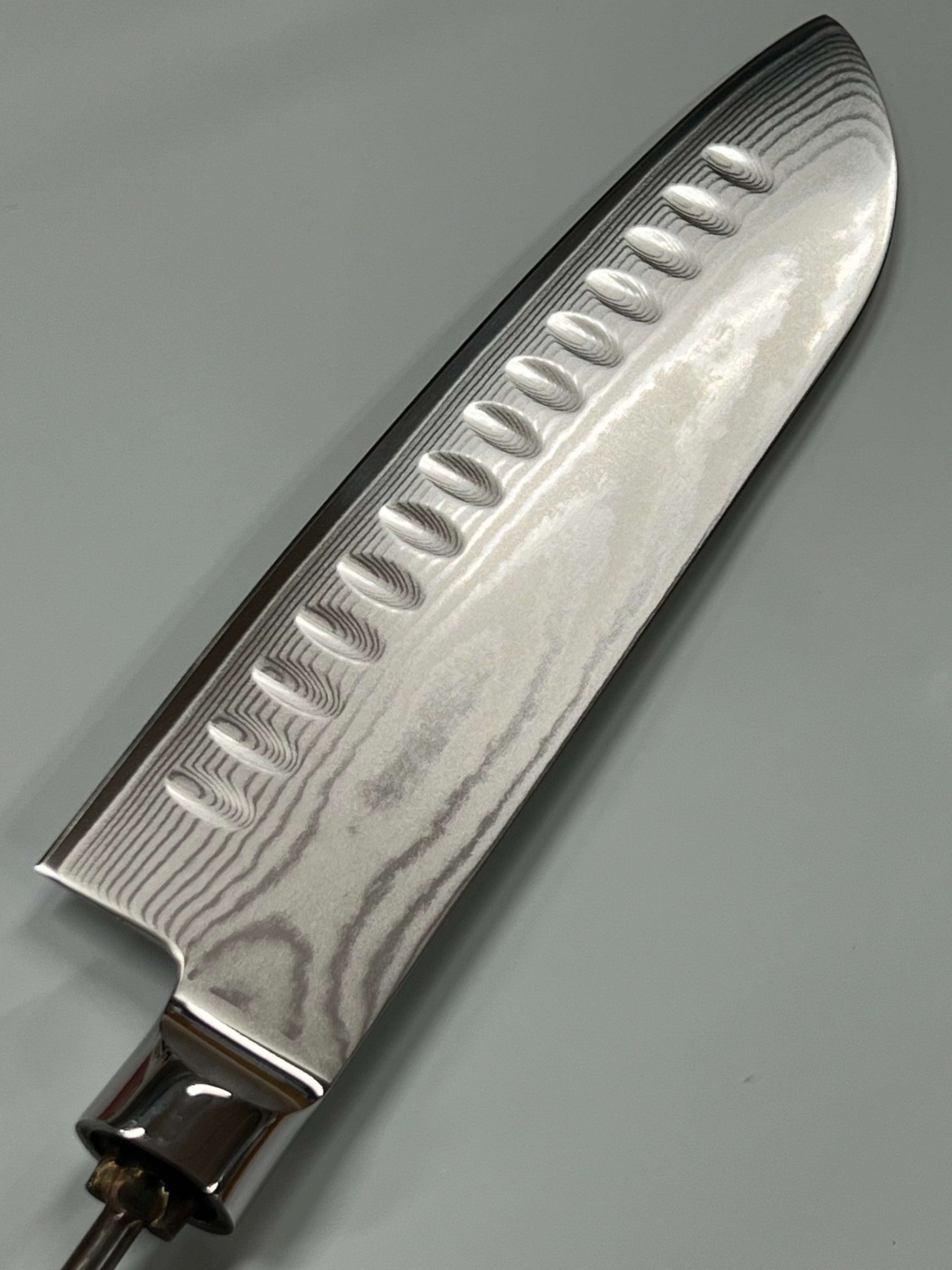 Santoku - AUS10 Damask Kokkekniv 7" stikktange med holk