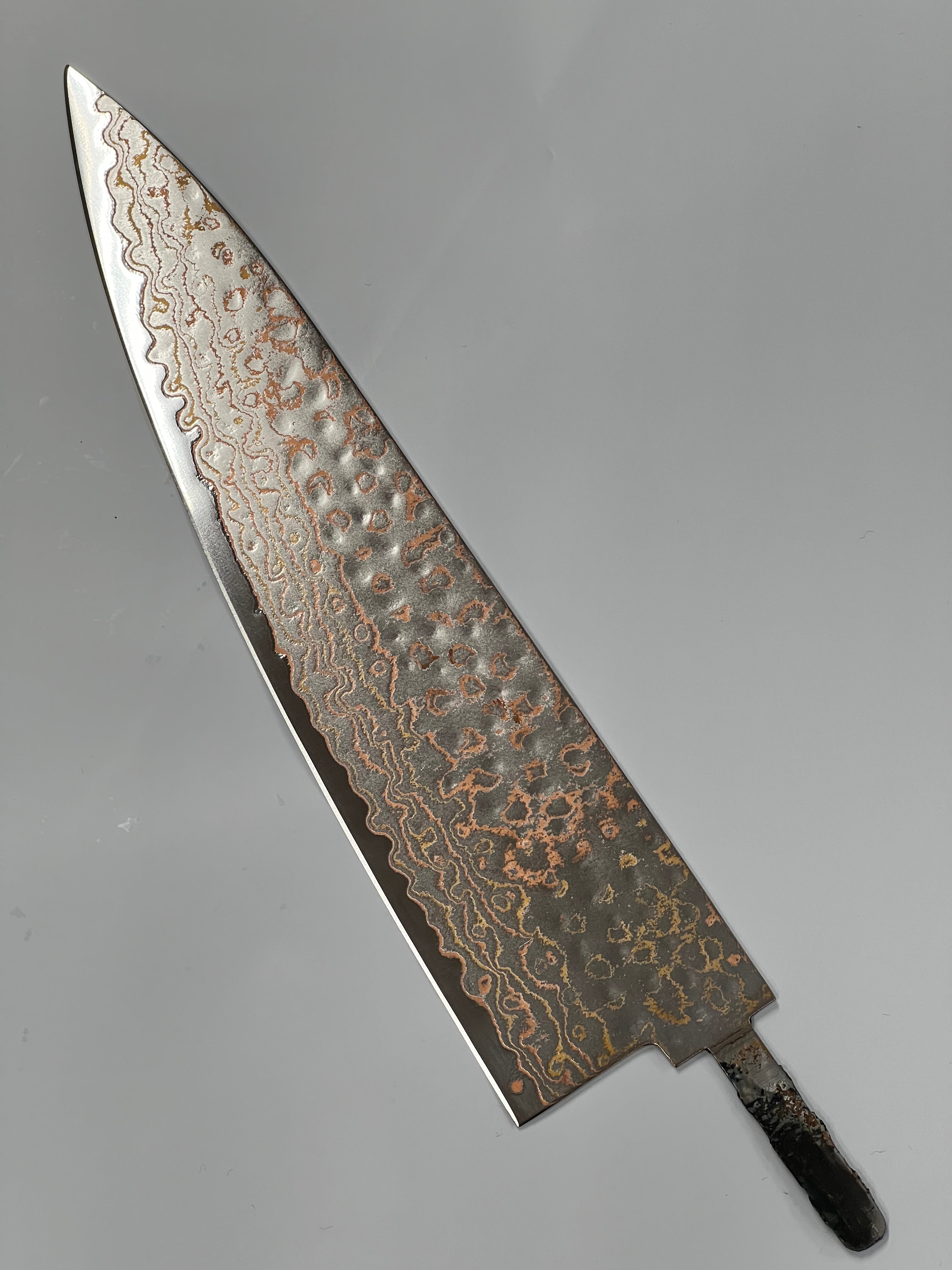 Kokkekniv 220mm Rustfri Kobber Damaskus