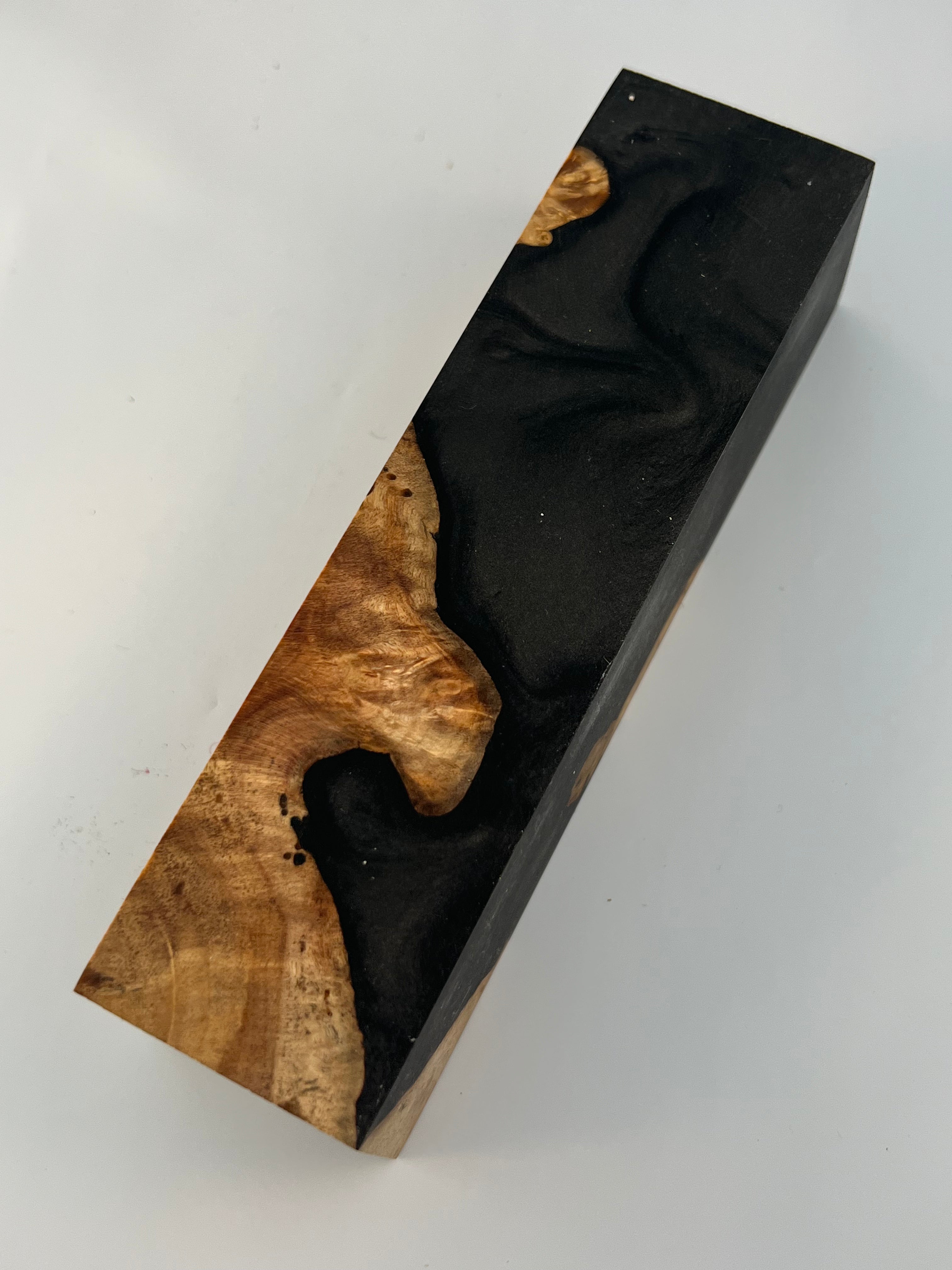 Stabilized shaft blank wood and green resin block B-72