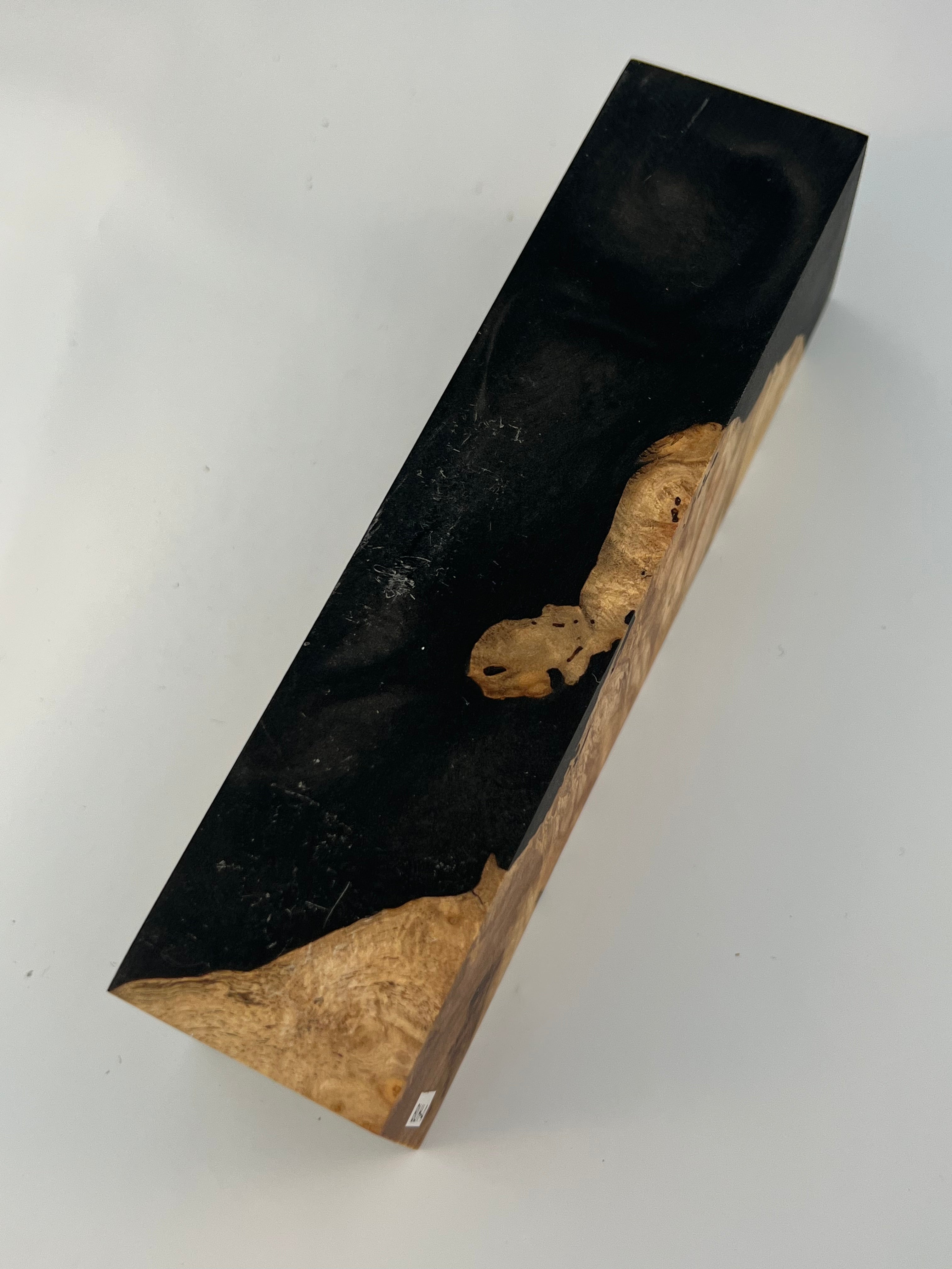 Stabilized shaft blank wood and green resin block B-72