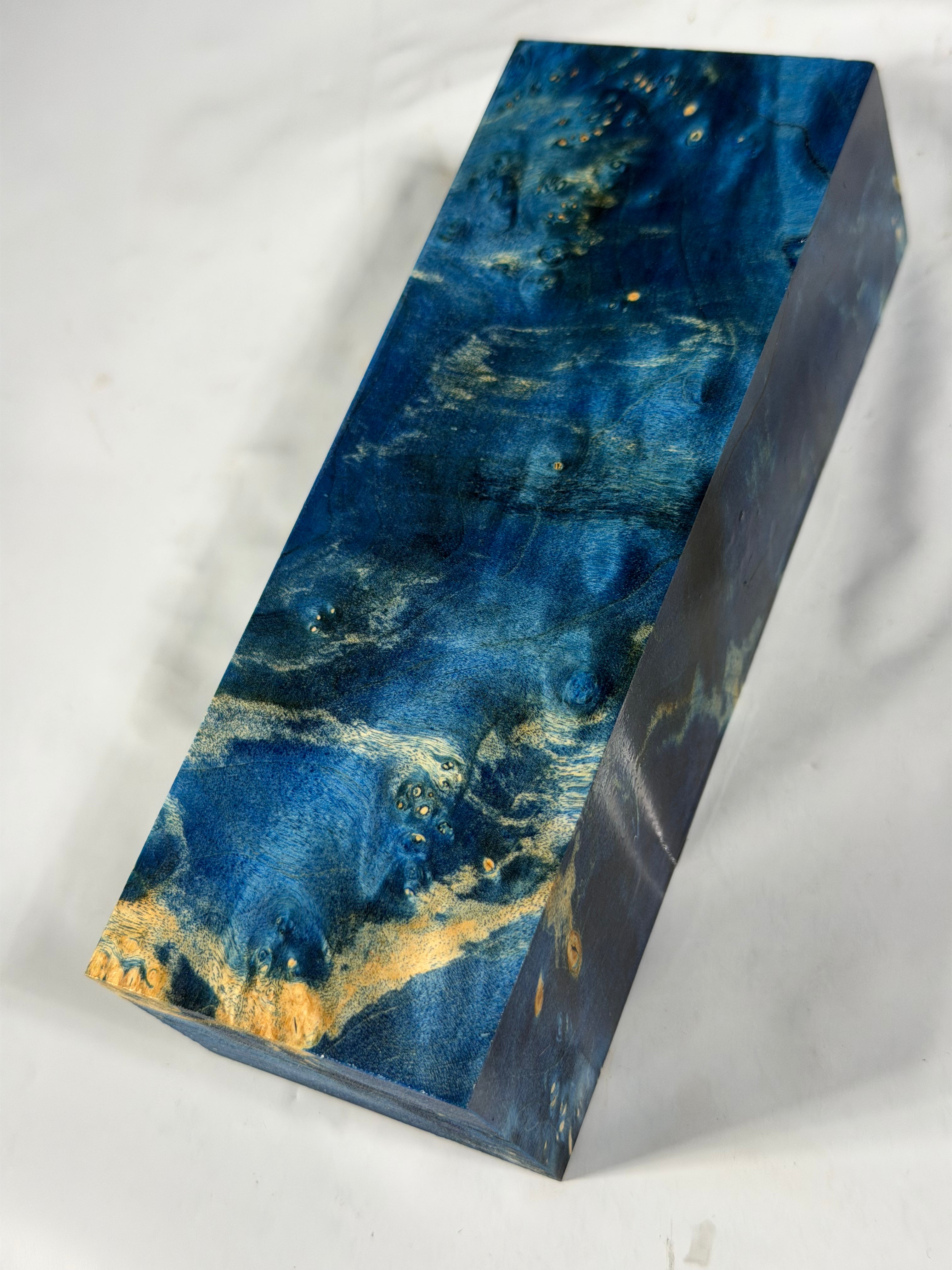 Stabilized shaft blank wood and green resin block B-72