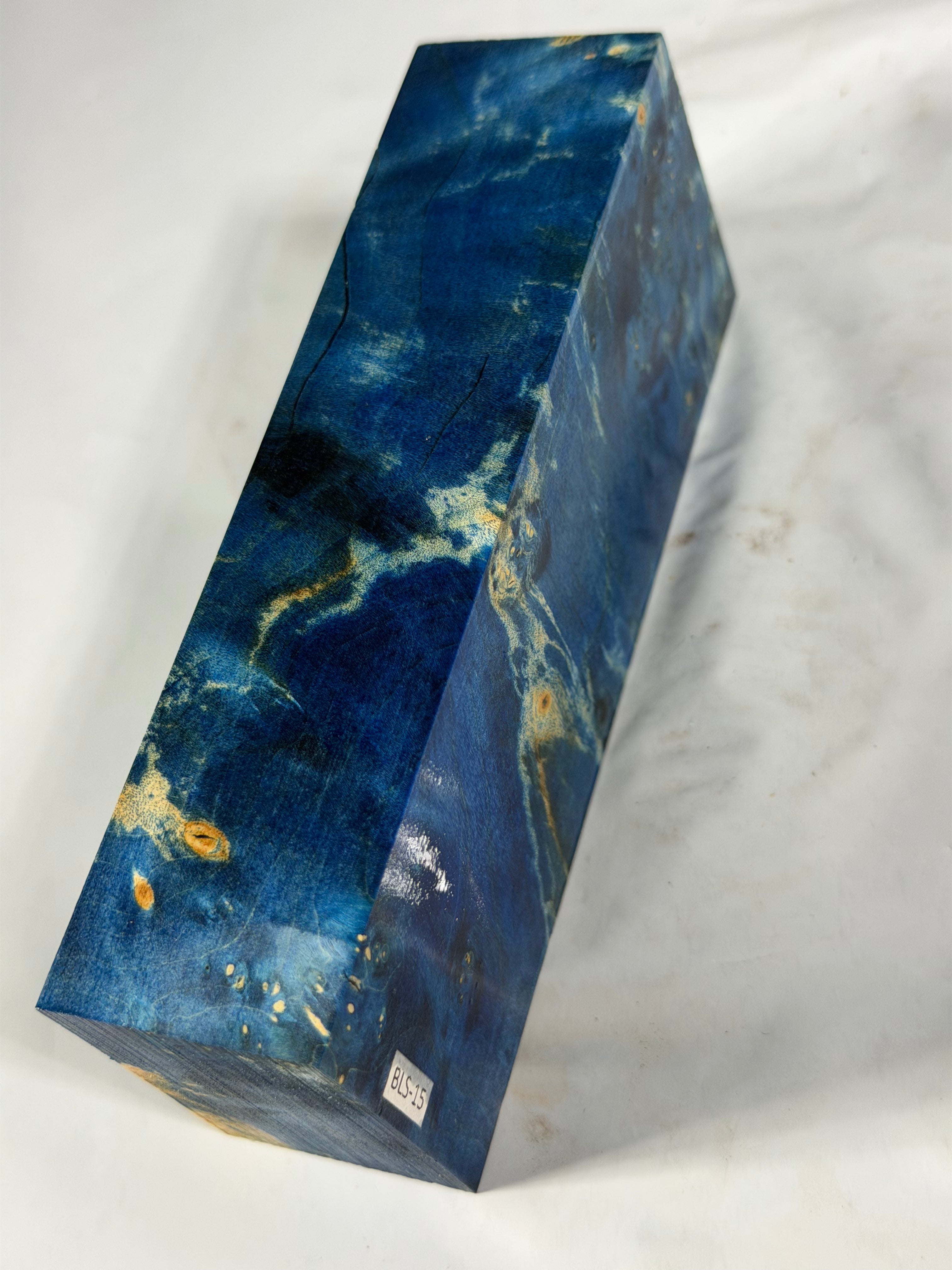 Stabilized shaft blank wood and green resin block B-72