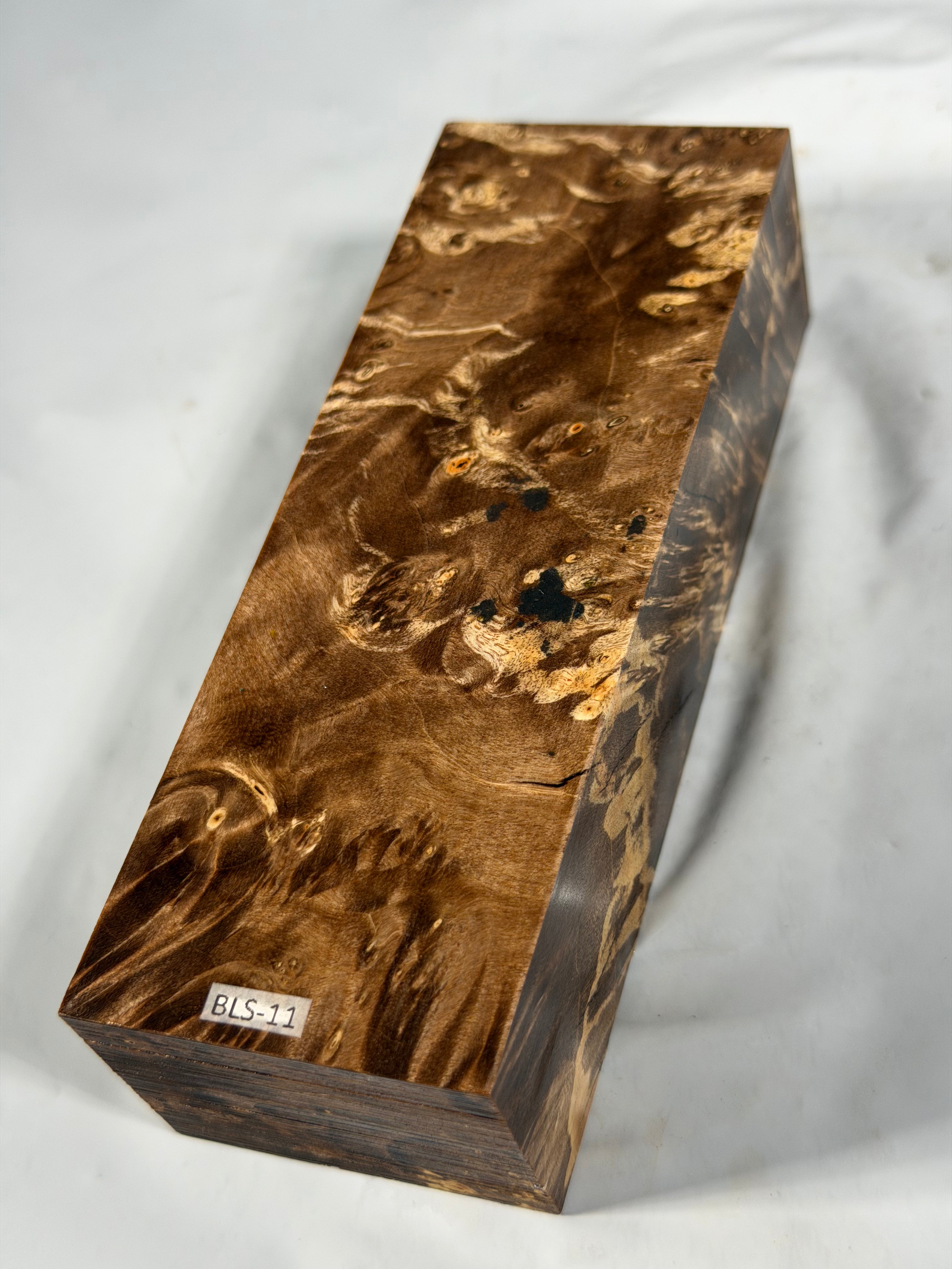 Stabilized shaft blank wood and green resin block B-72