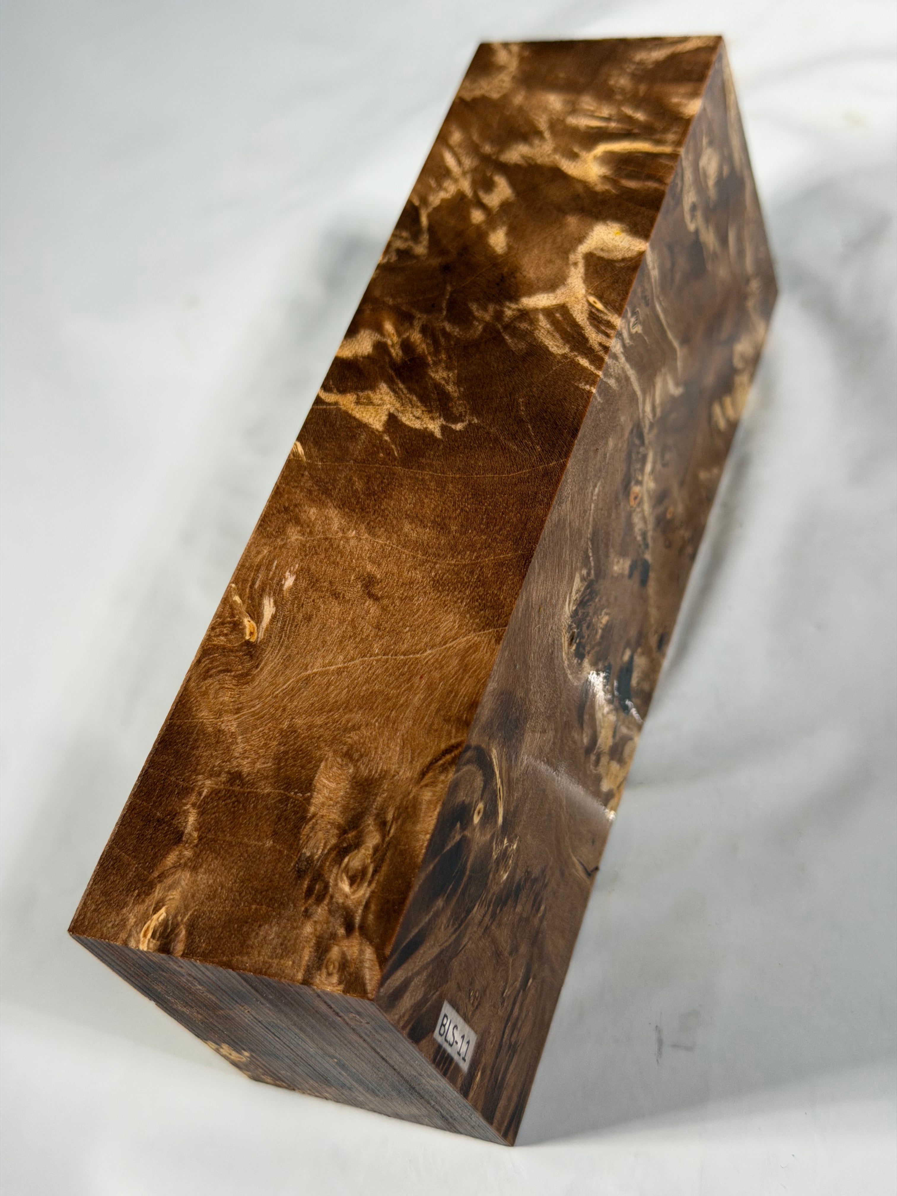 Stabilized shaft blank wood and green resin block B-72