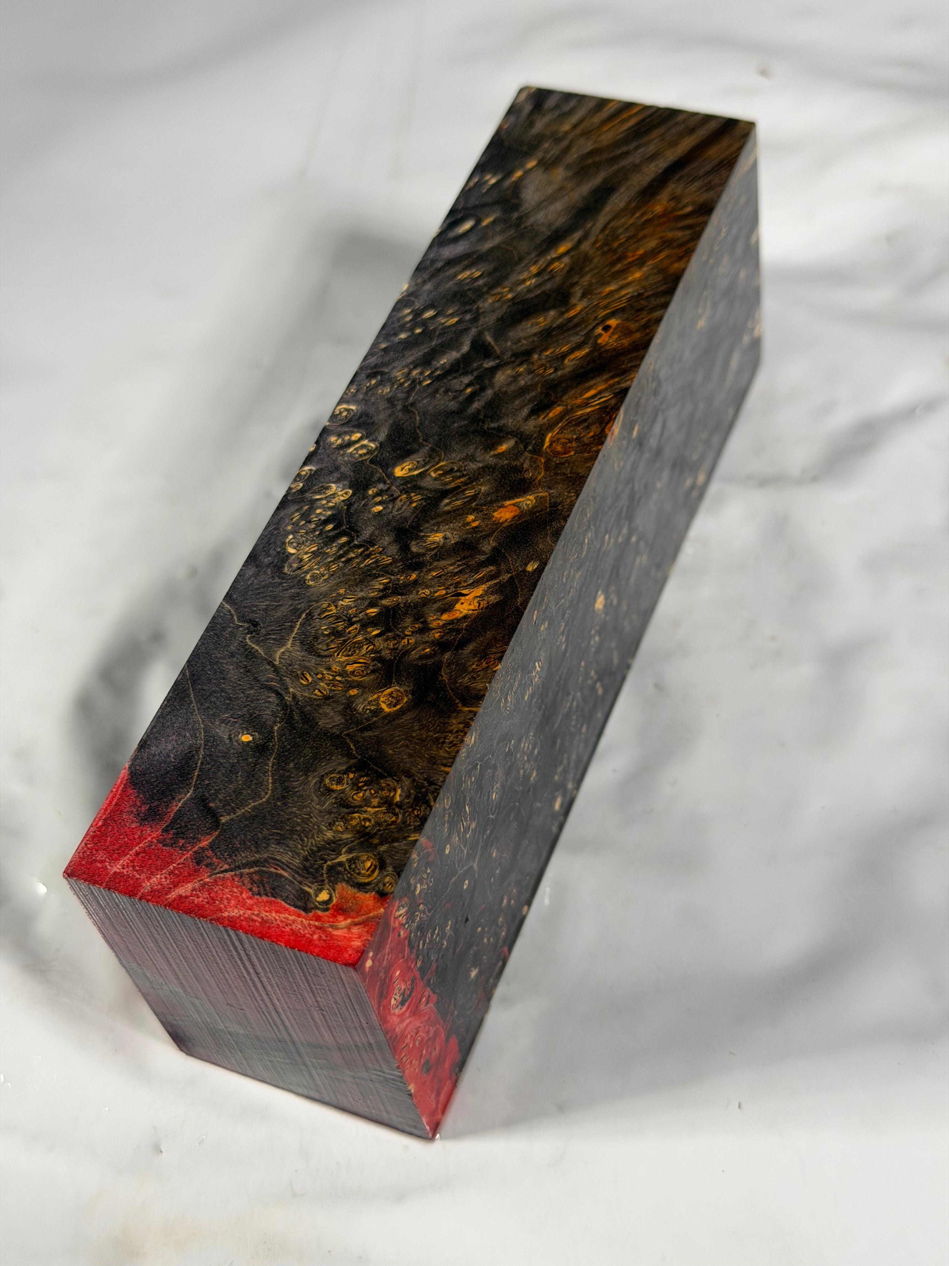 Stabilized shaft blank wood and green resin block B-72