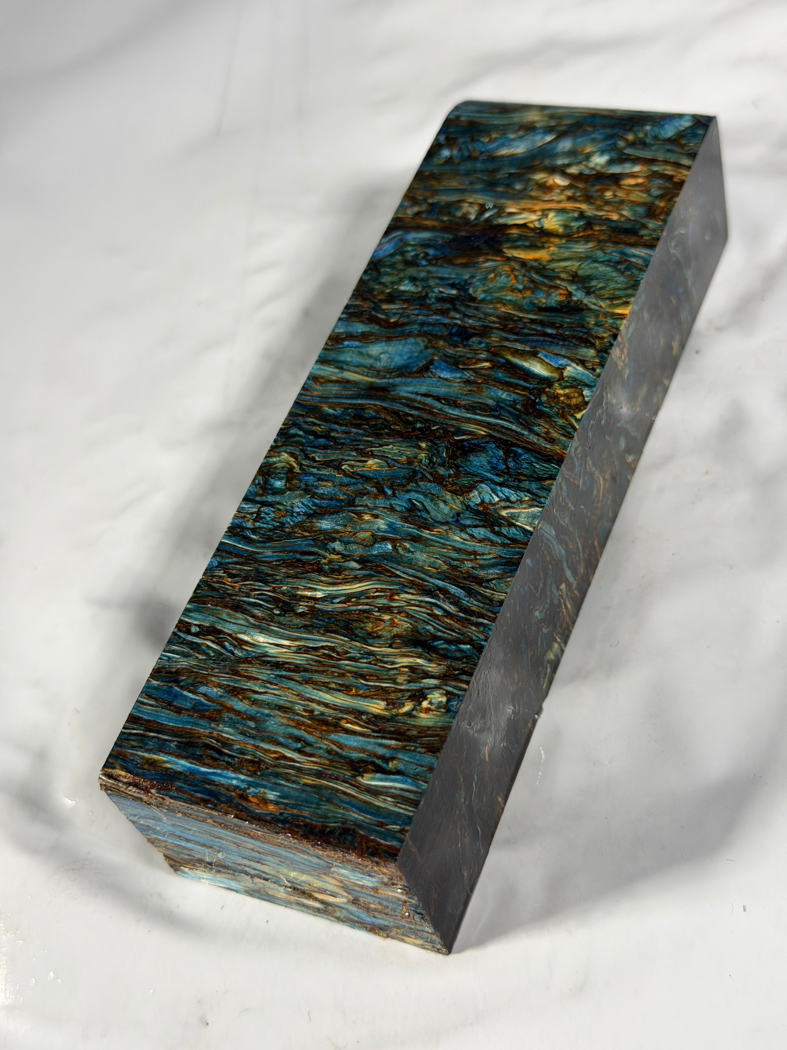 Stabilized shaft blank wood and green resin block B-72