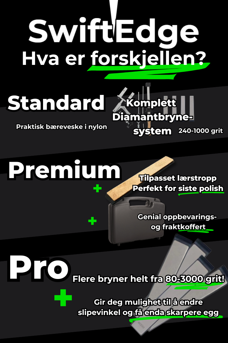 SwiftEdge Cross: Knivslipesystem med justerbar vinkel og diamantbryner