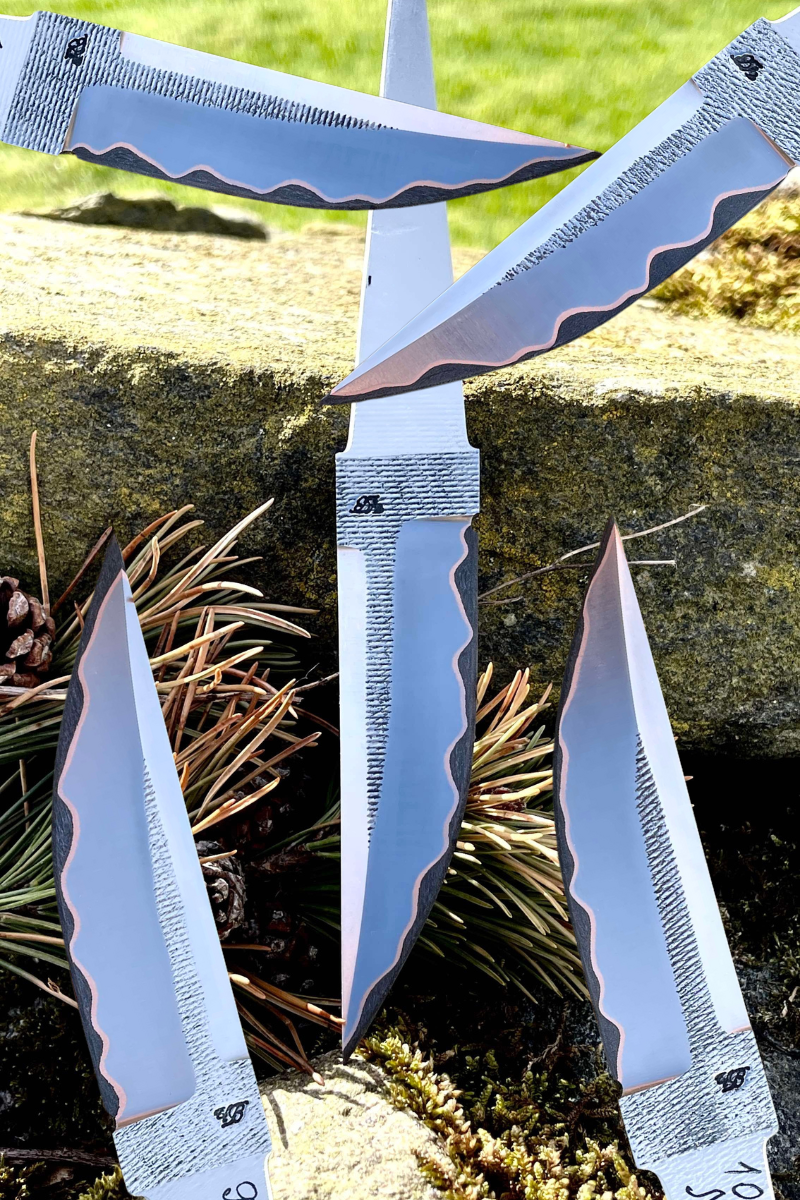 Hand-forged laminated knife blade - Copper San Mai - Vladyslav Chulan VCSM No. 4