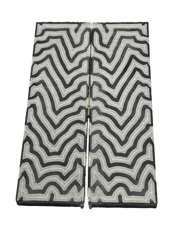 Micarta Damascus (sett med 2 plater)