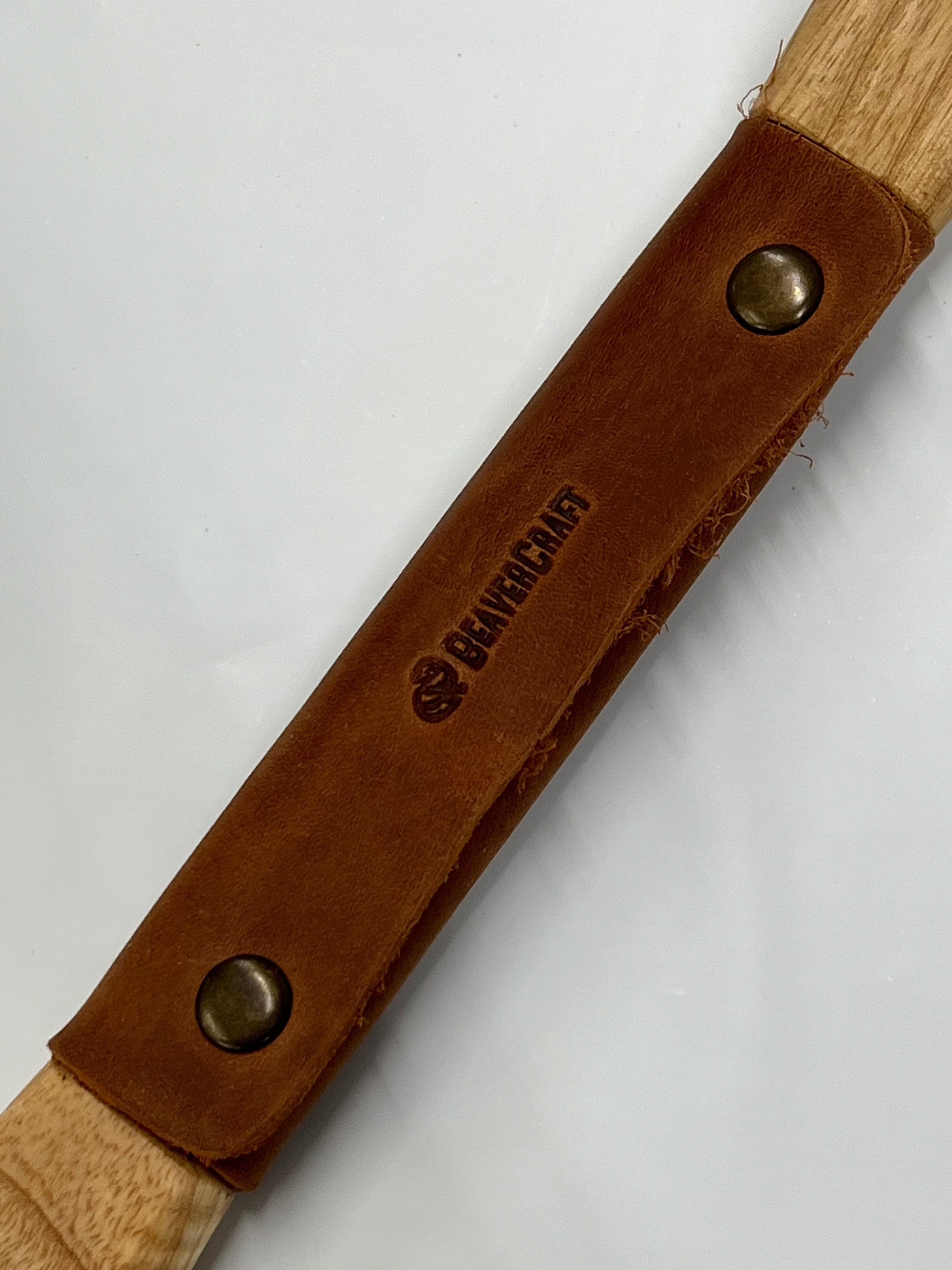 Scavenger knife DK2S 120mm blade handle of ash and leather sheath Beaver Craft