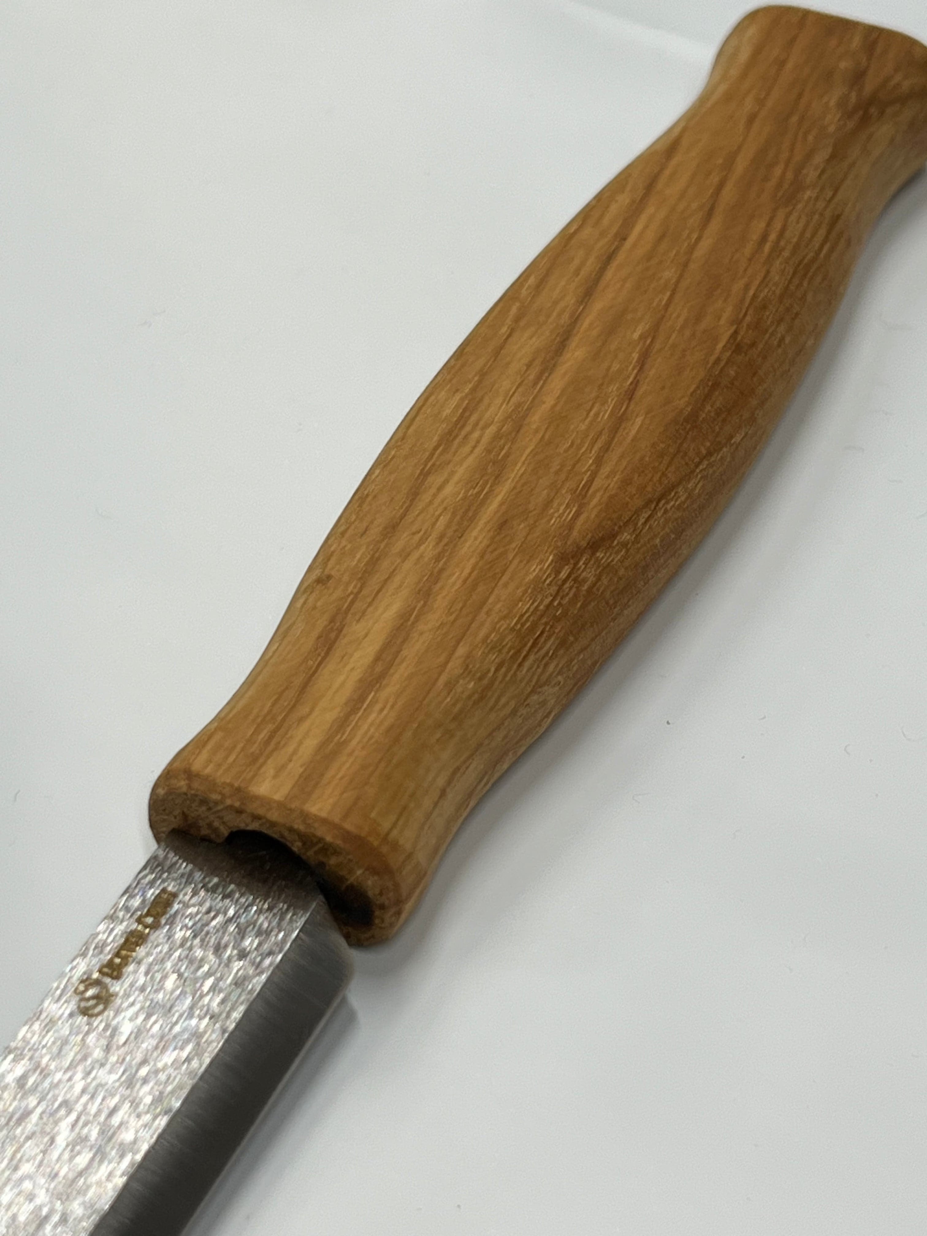 Scavenger knife DK1S 120mm blad. handle of oak and leather sheath Beaver Craft