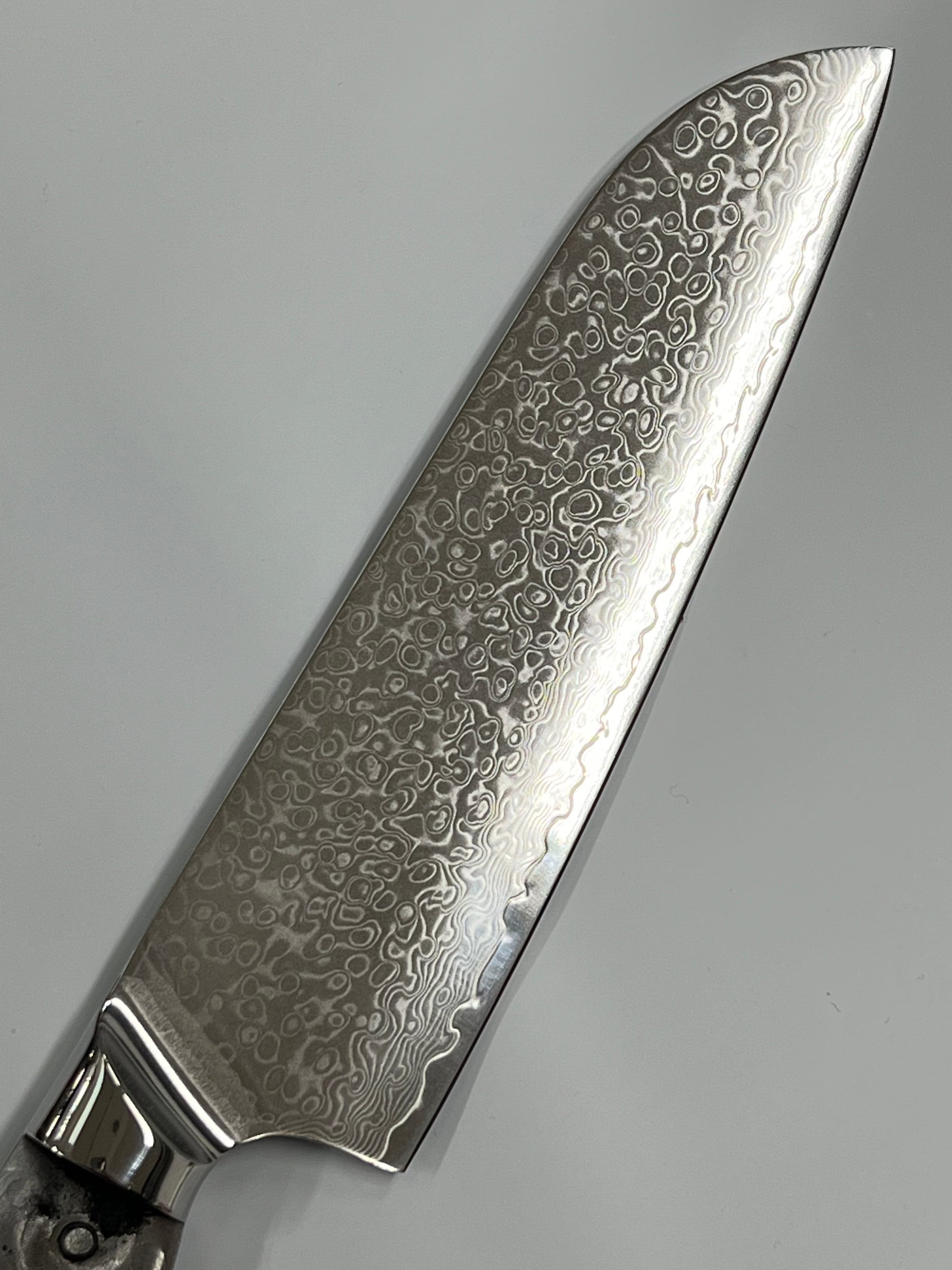 Santoku - VG10 Damask Kockkniv 20 cm full tånge med hölster