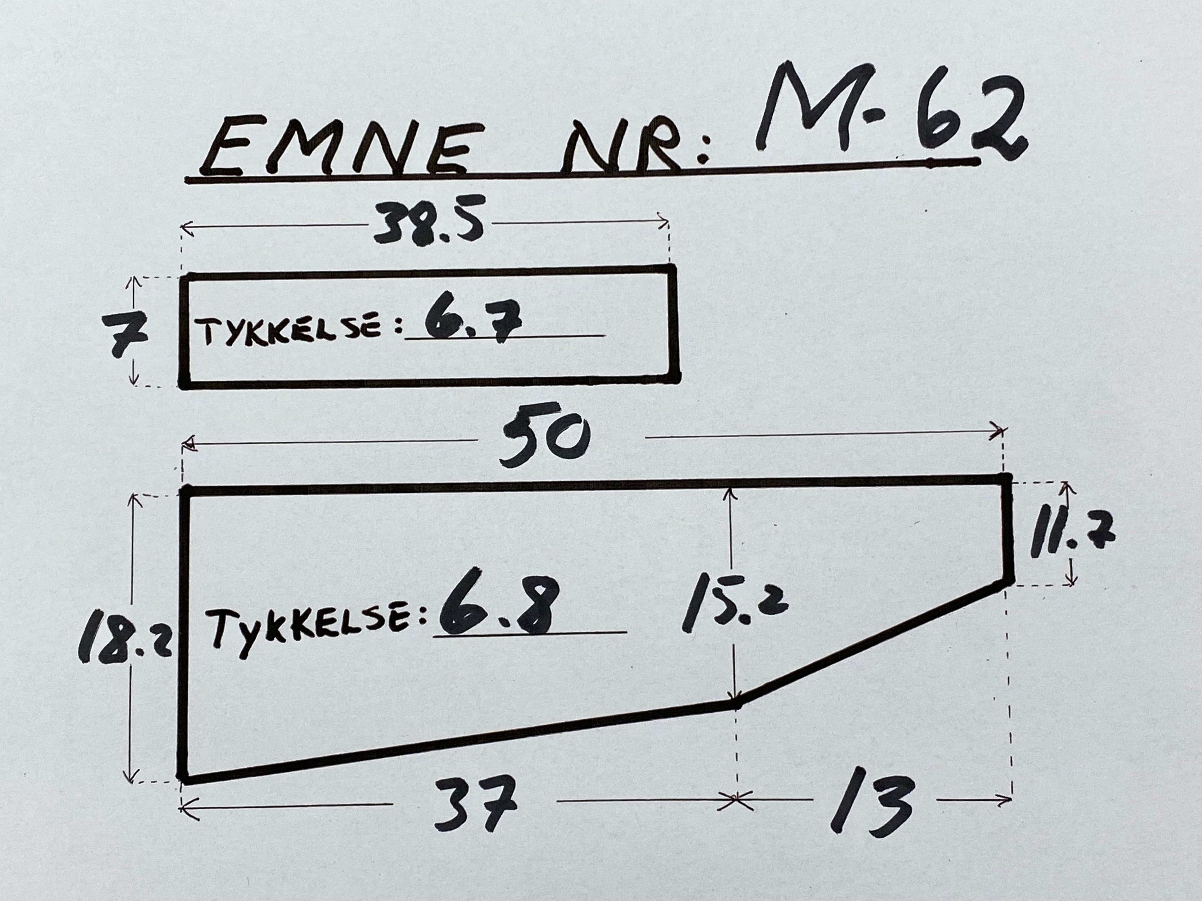 Riflestokkemne Tyrkisk Valnøtt Grad 4 M-62