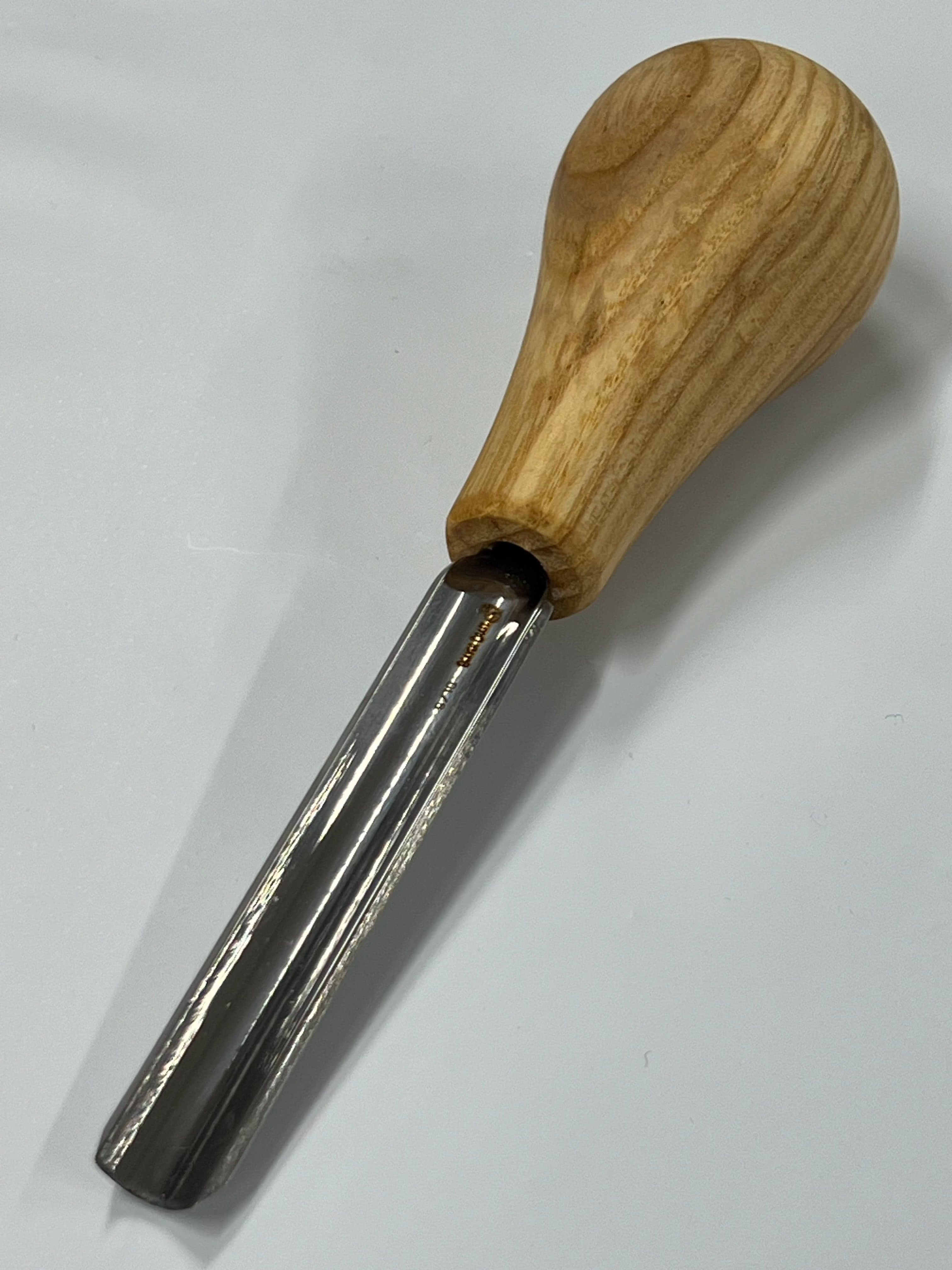 Wood carving iron 75x10mm straight rounded chisel P9/10 w/ball handle