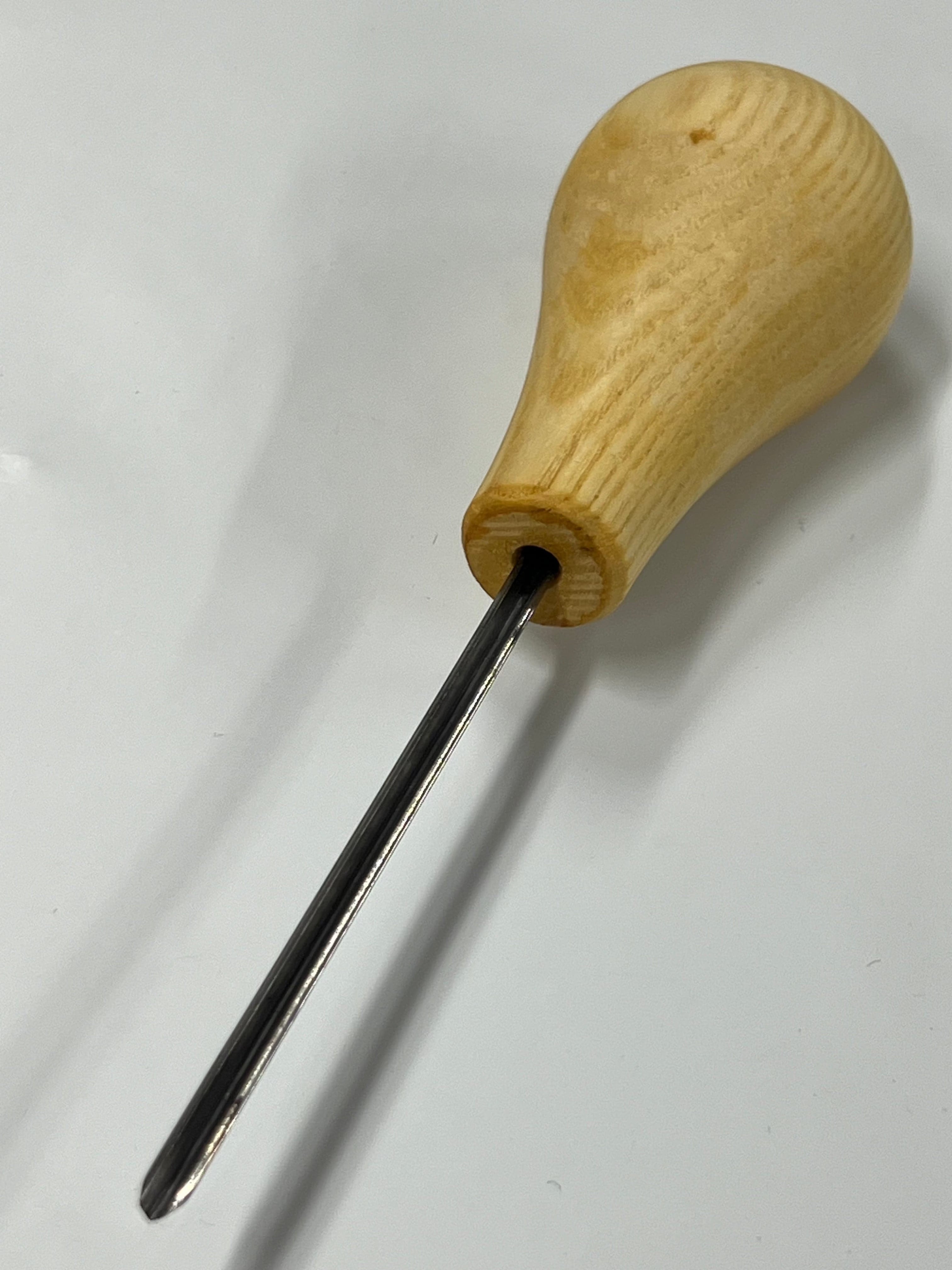 Wood carving iron 75x2mm straight rounded chisel P10/02 w/ball handle