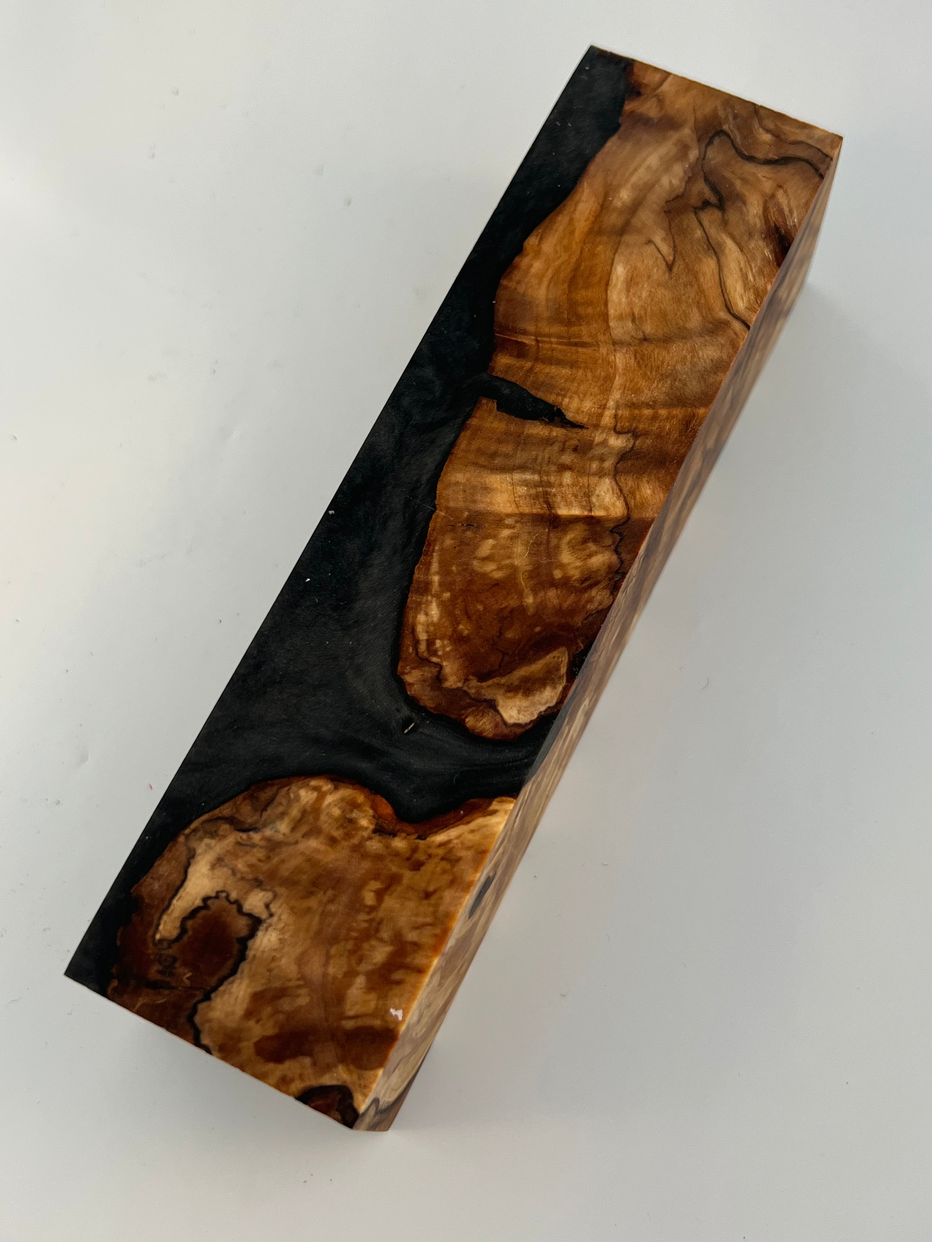 Stabilized shaft blank wood and green resin block B-72