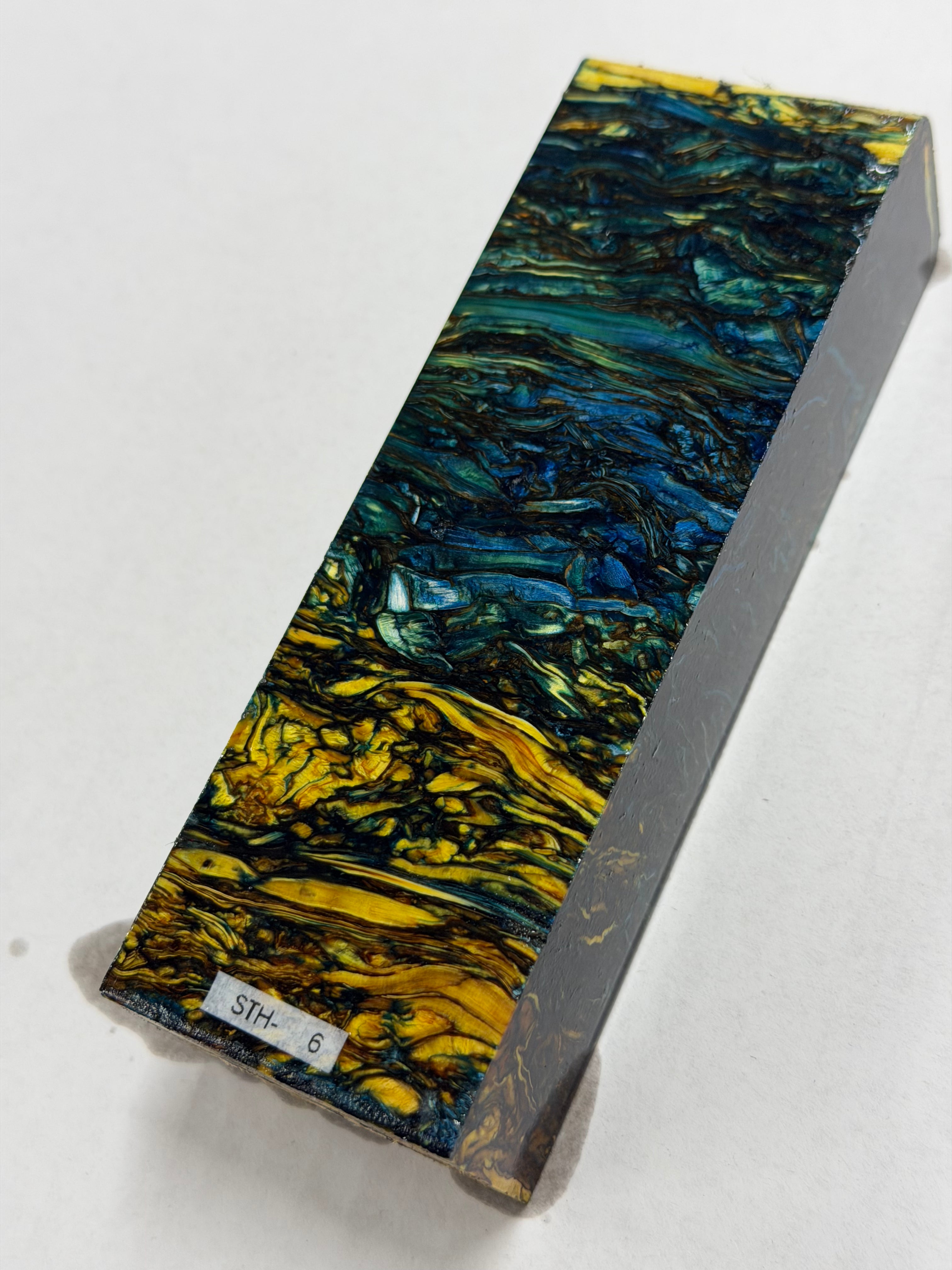 Stabilized shaft blank wood and green resin block B-72