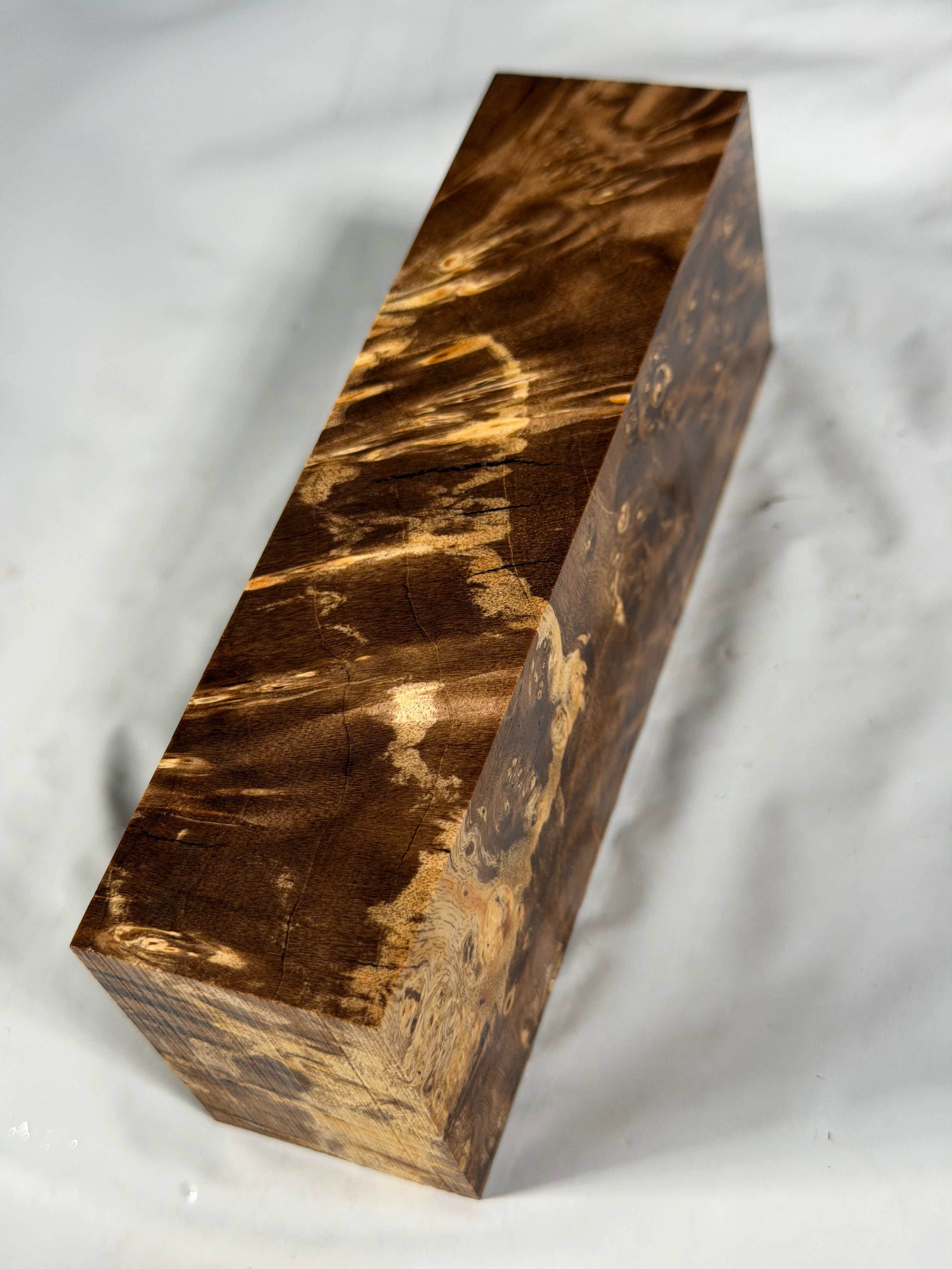 Stabilized shaft blank wood and green resin block B-72