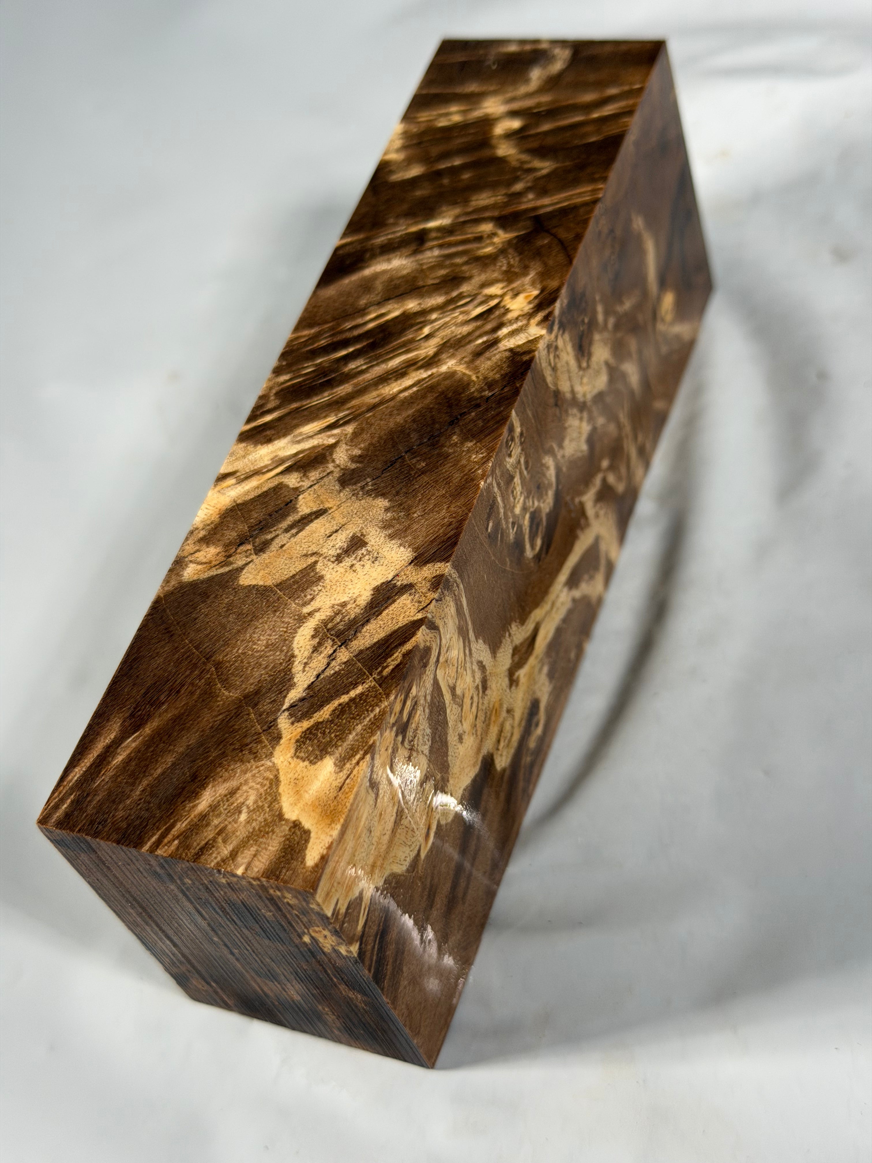 Stabilized shaft blank wood and green resin block B-72