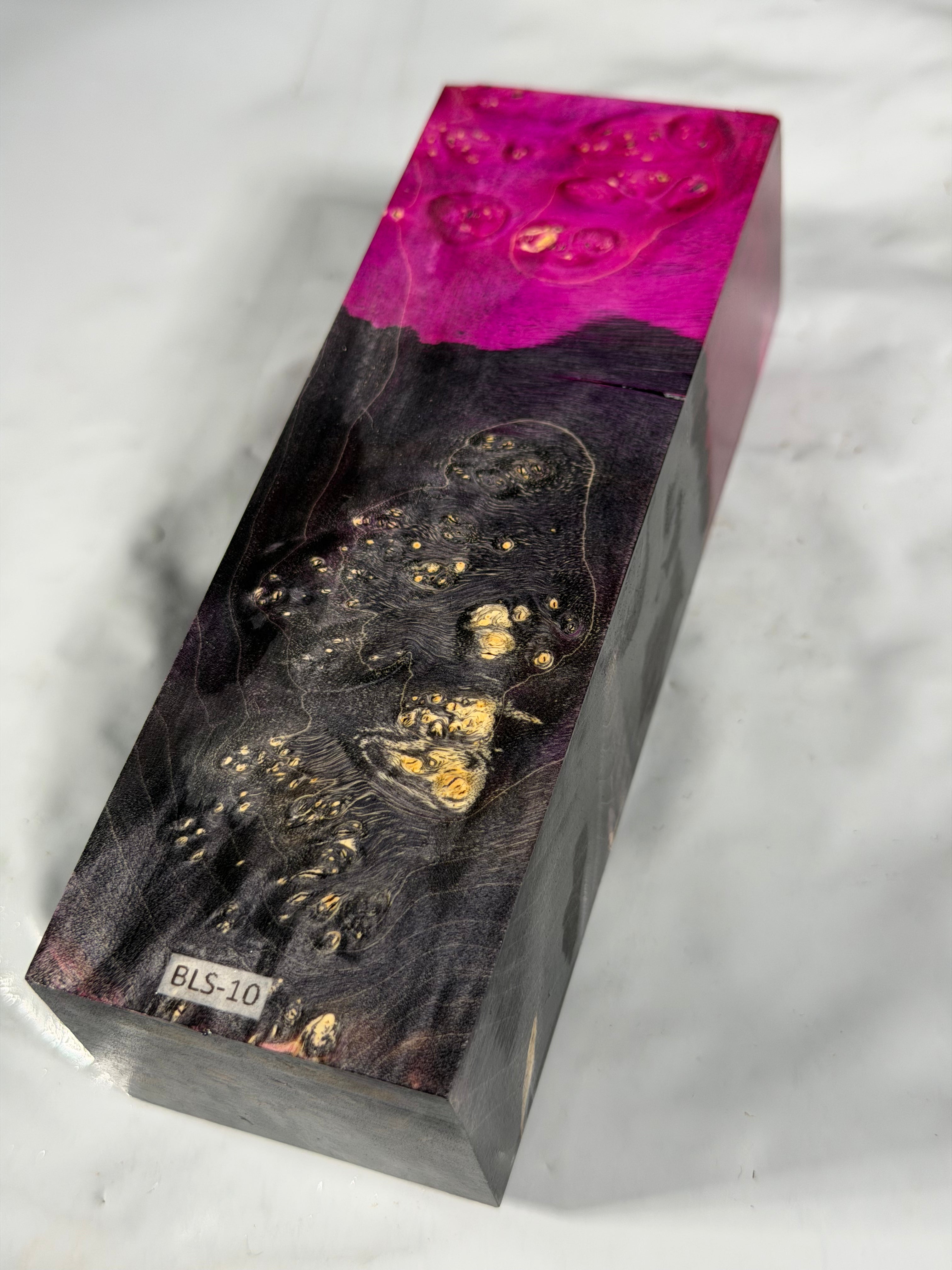 Stabilized shaft blank wood and green resin block B-72