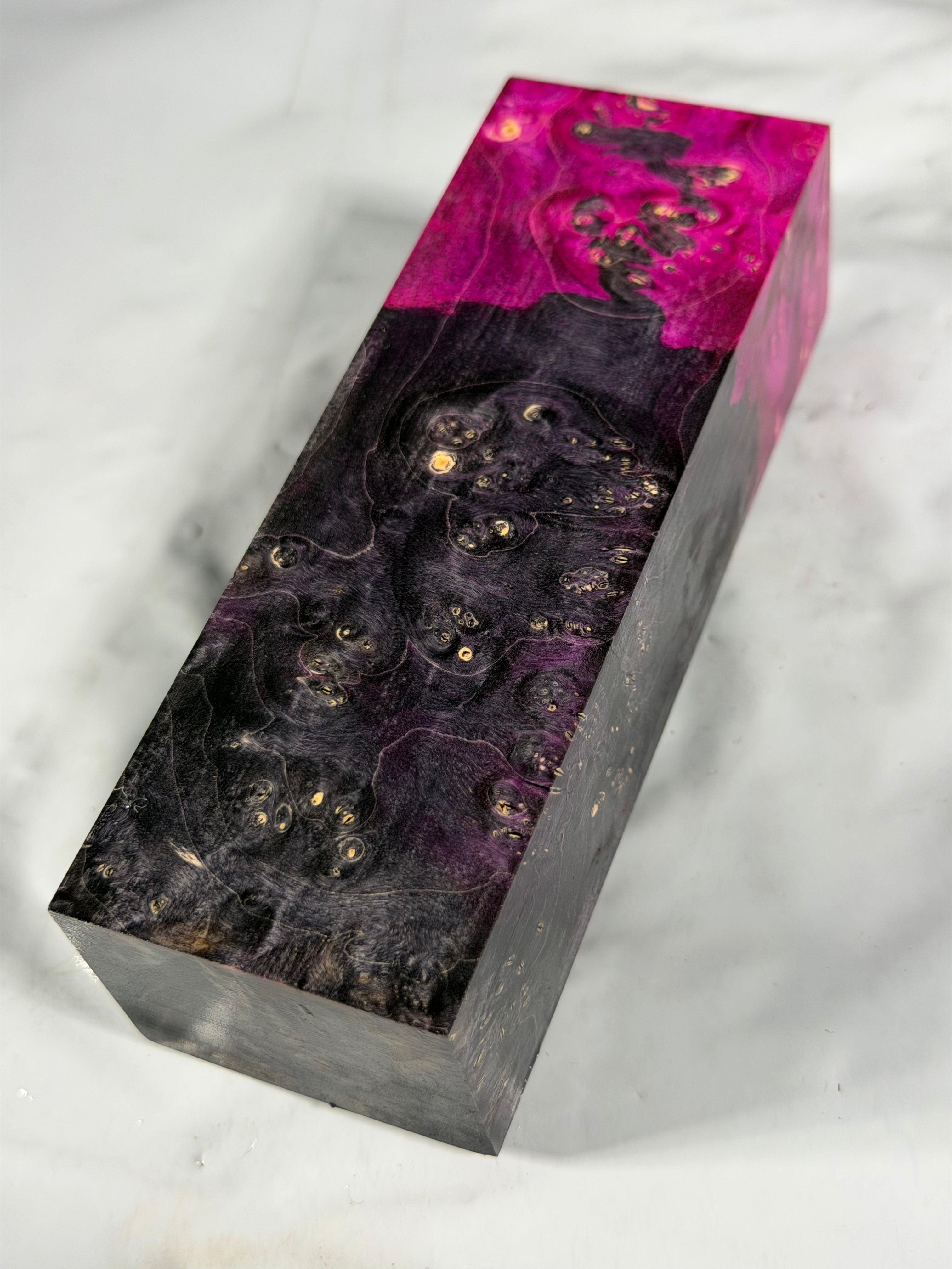 Stabilized shaft blank wood and green resin block B-72