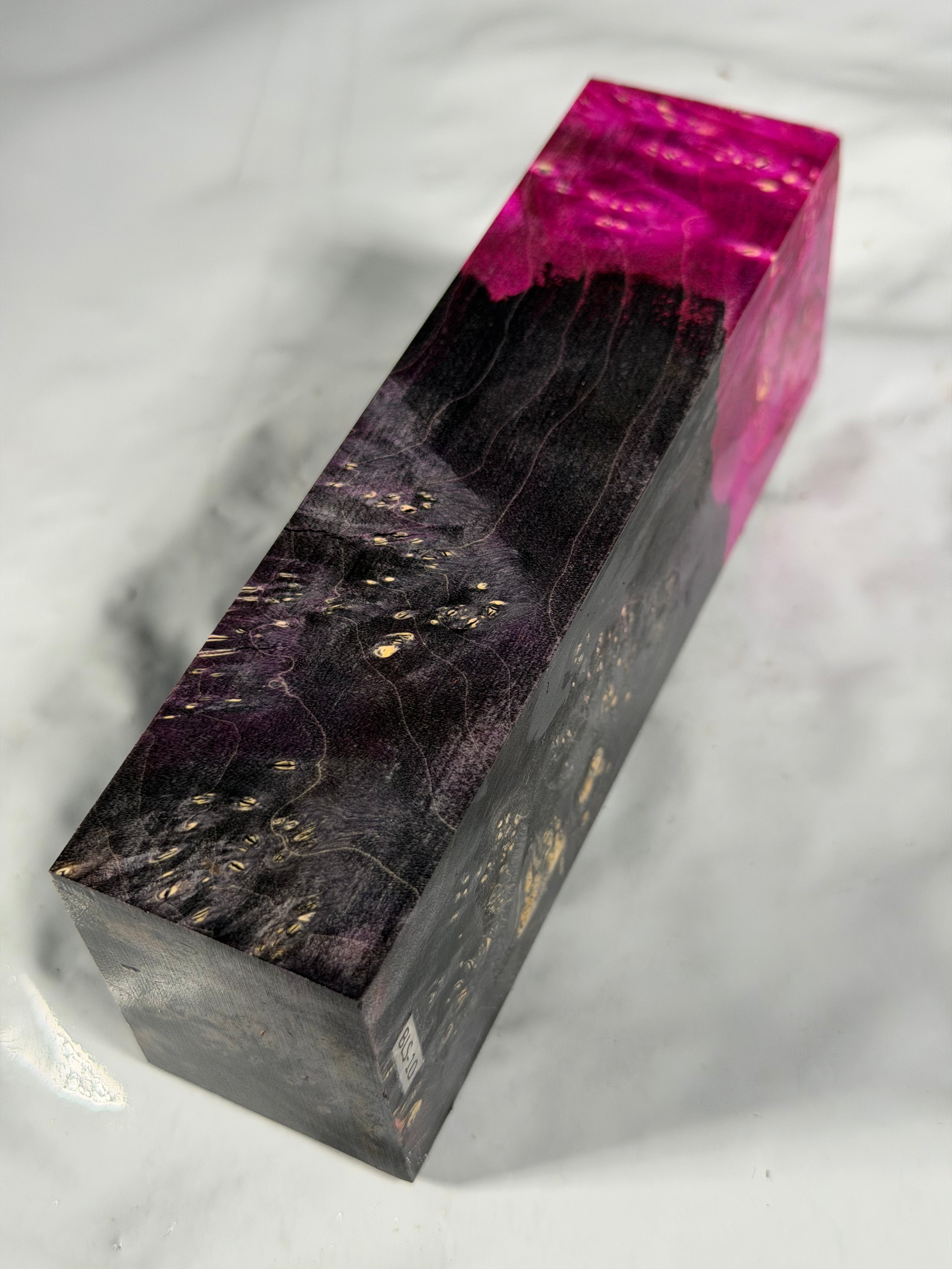 Stabilized shaft blank wood and green resin block B-72