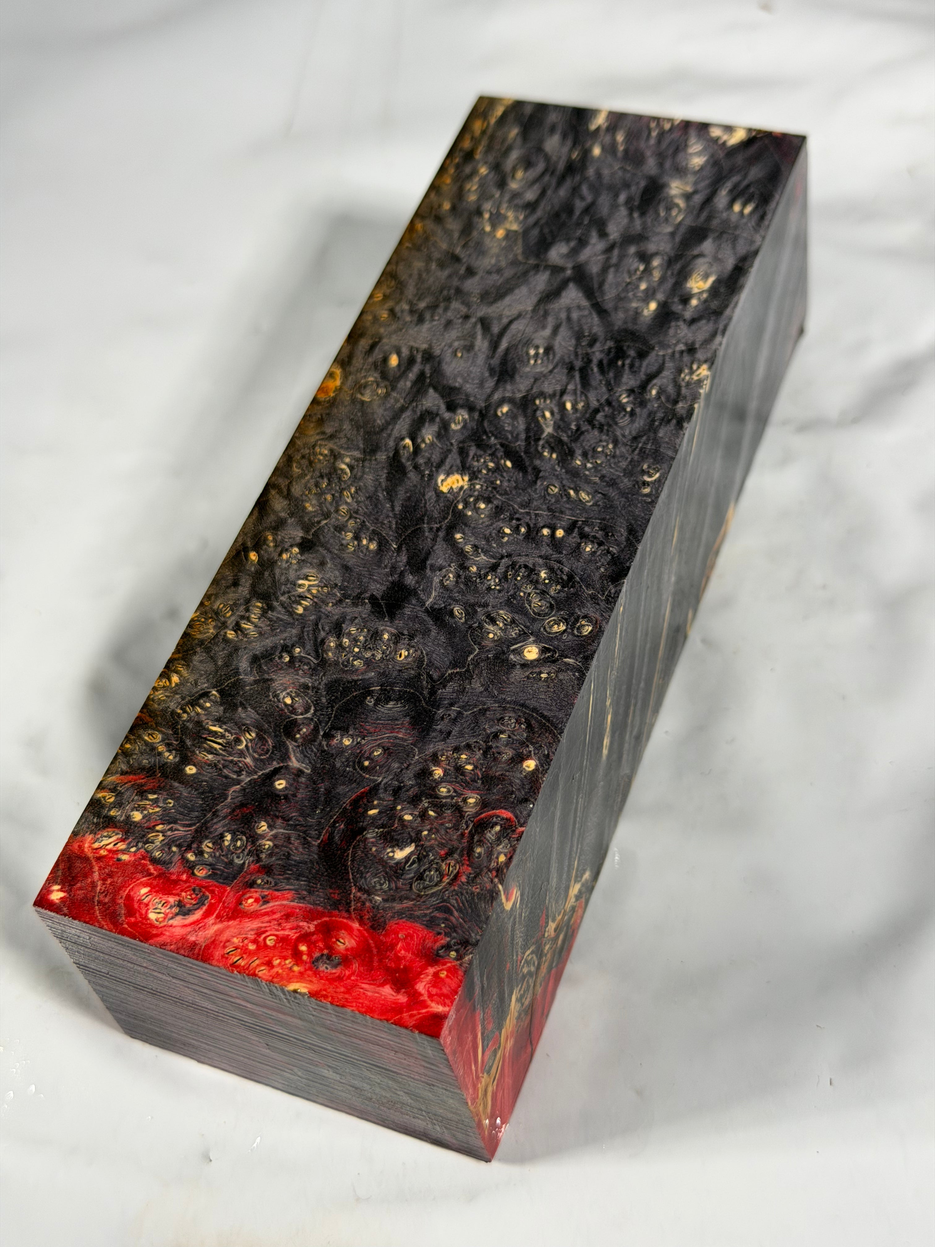 Stabilized shaft blank wood and green resin block B-72