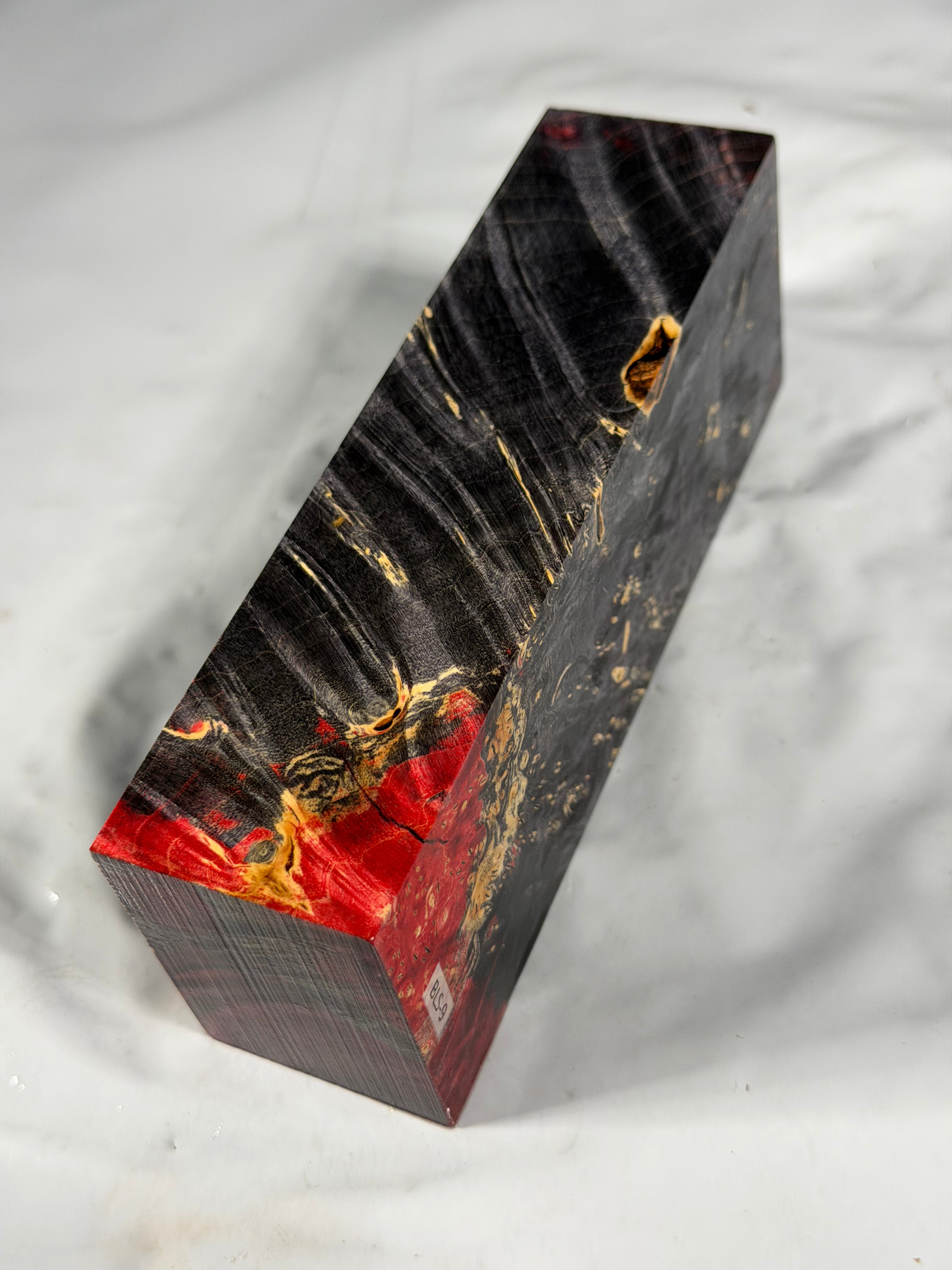 Stabilized shaft blank wood and green resin block B-72