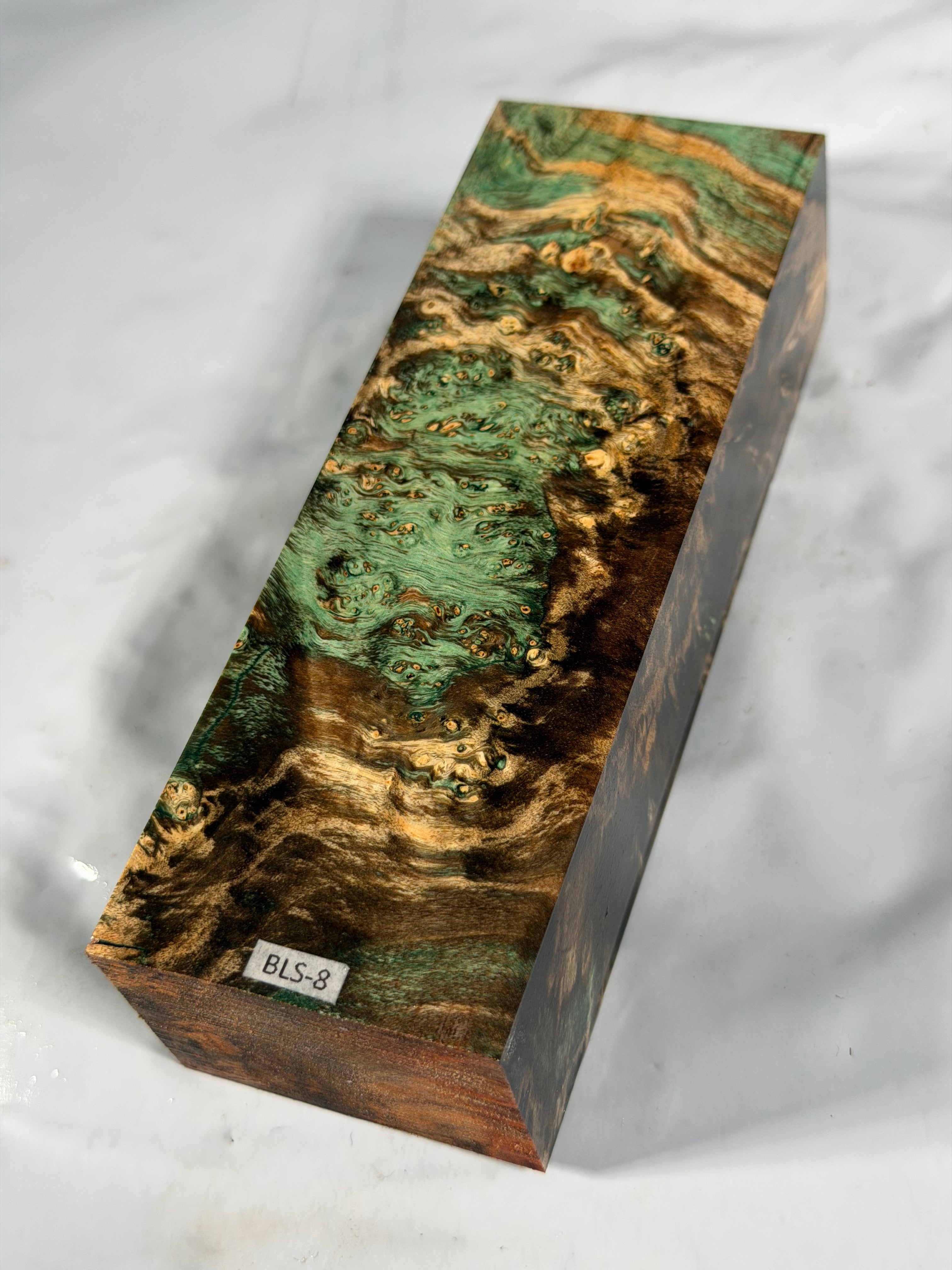 Stabilized shaft blank wood and green resin block B-72