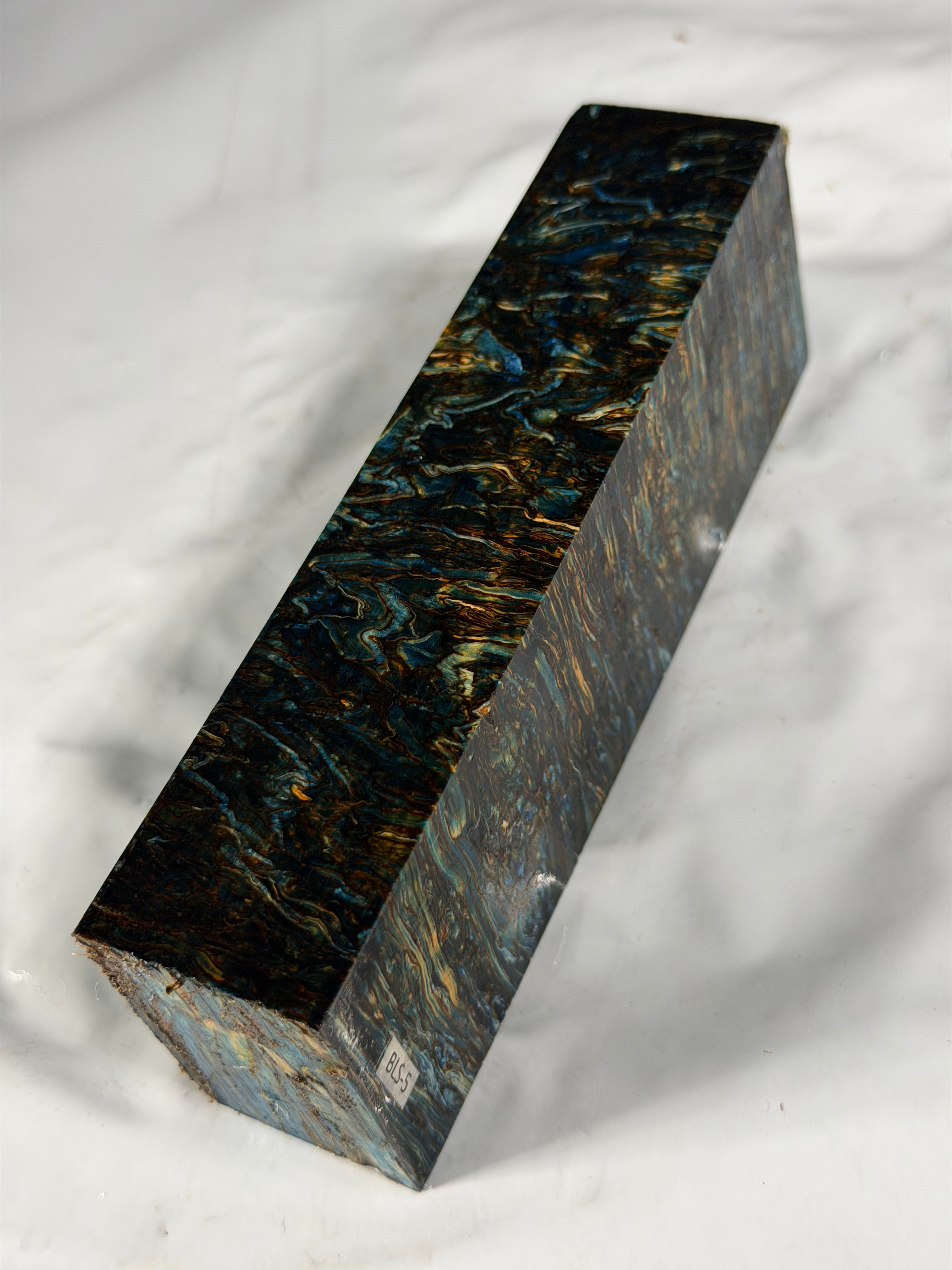 Stabilized shaft blank wood and green resin block B-72