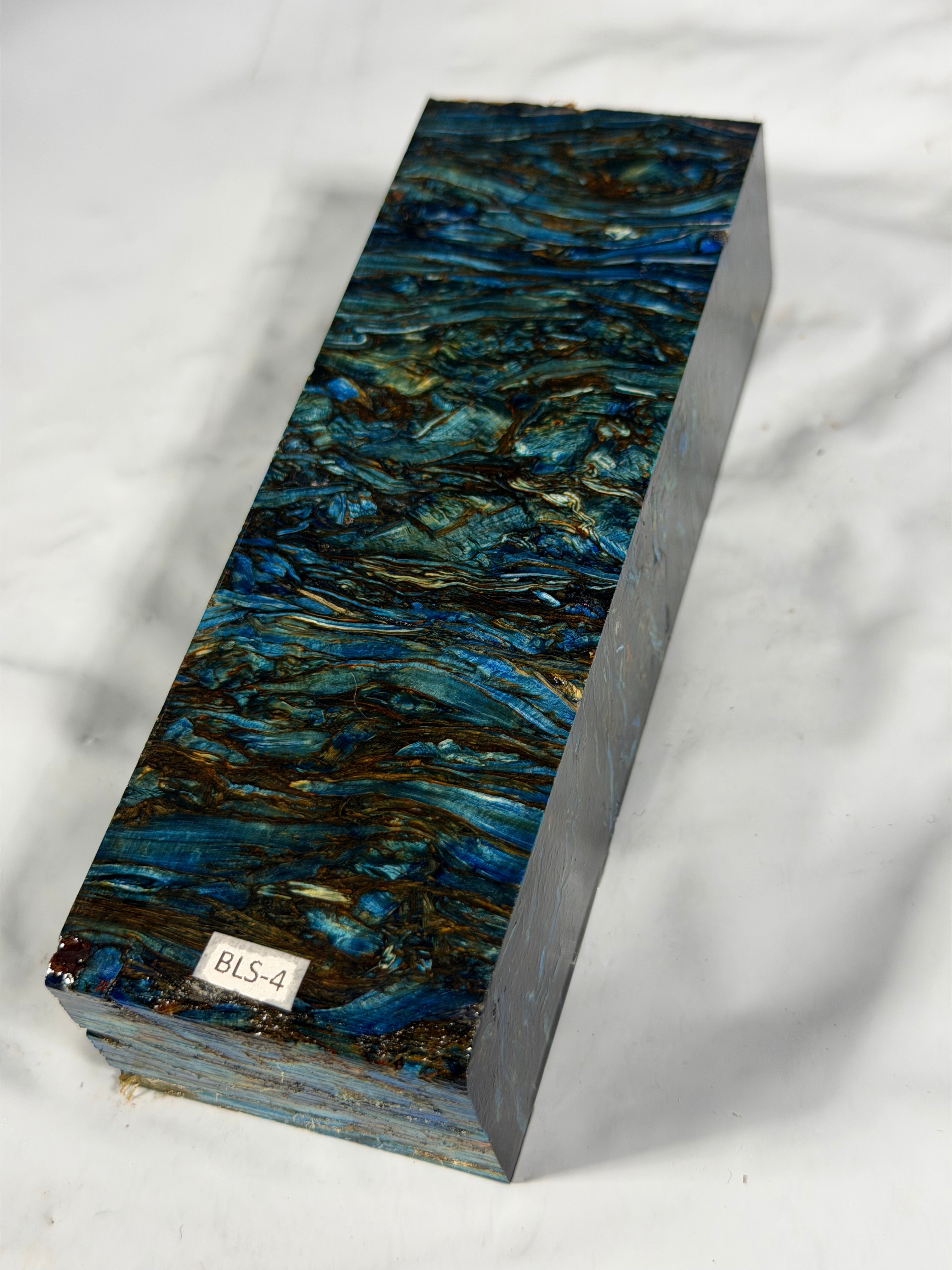 Stabilized shaft blank wood and green resin block B-72