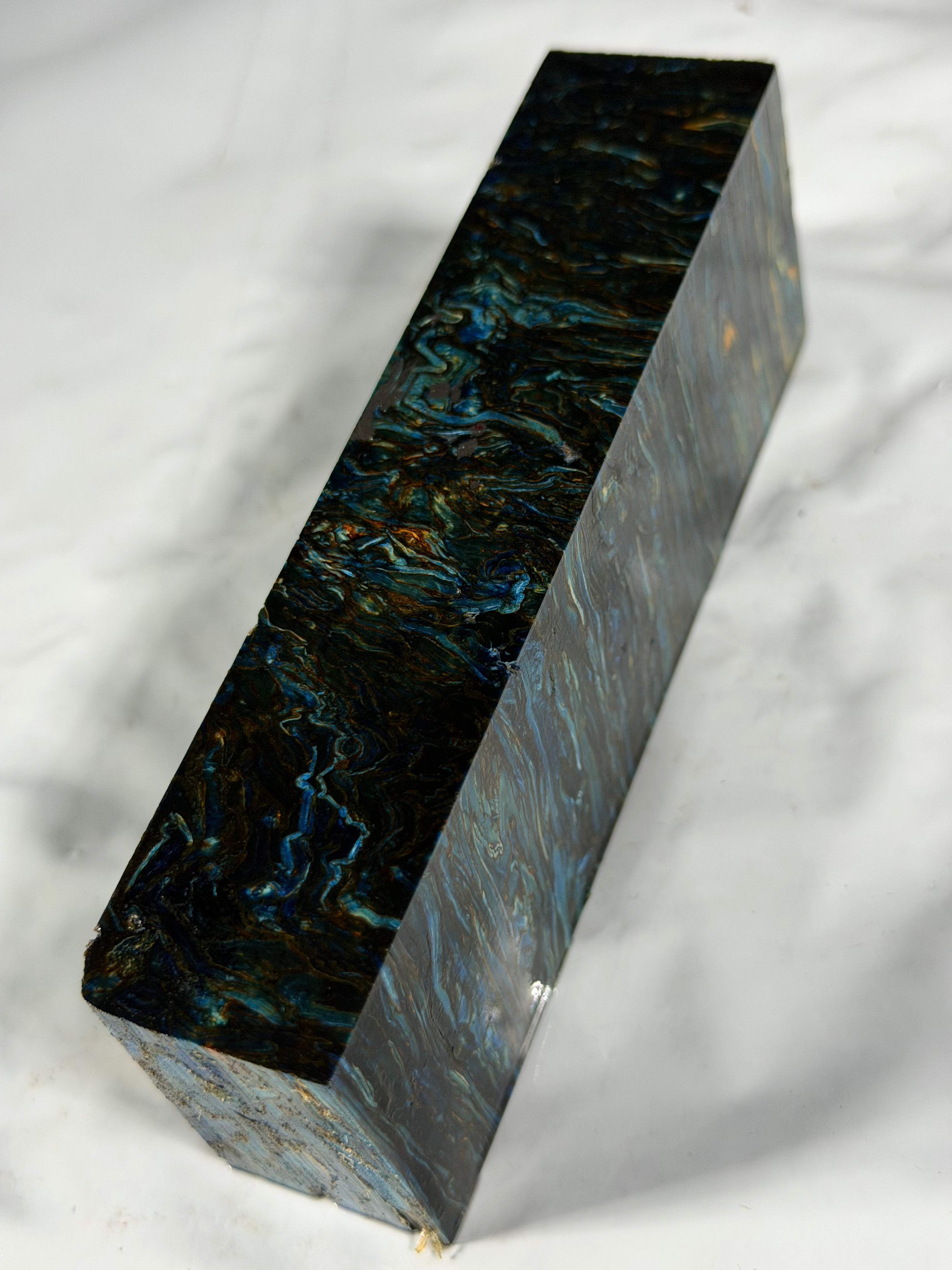 Stabilized shaft blank wood and green resin block B-72