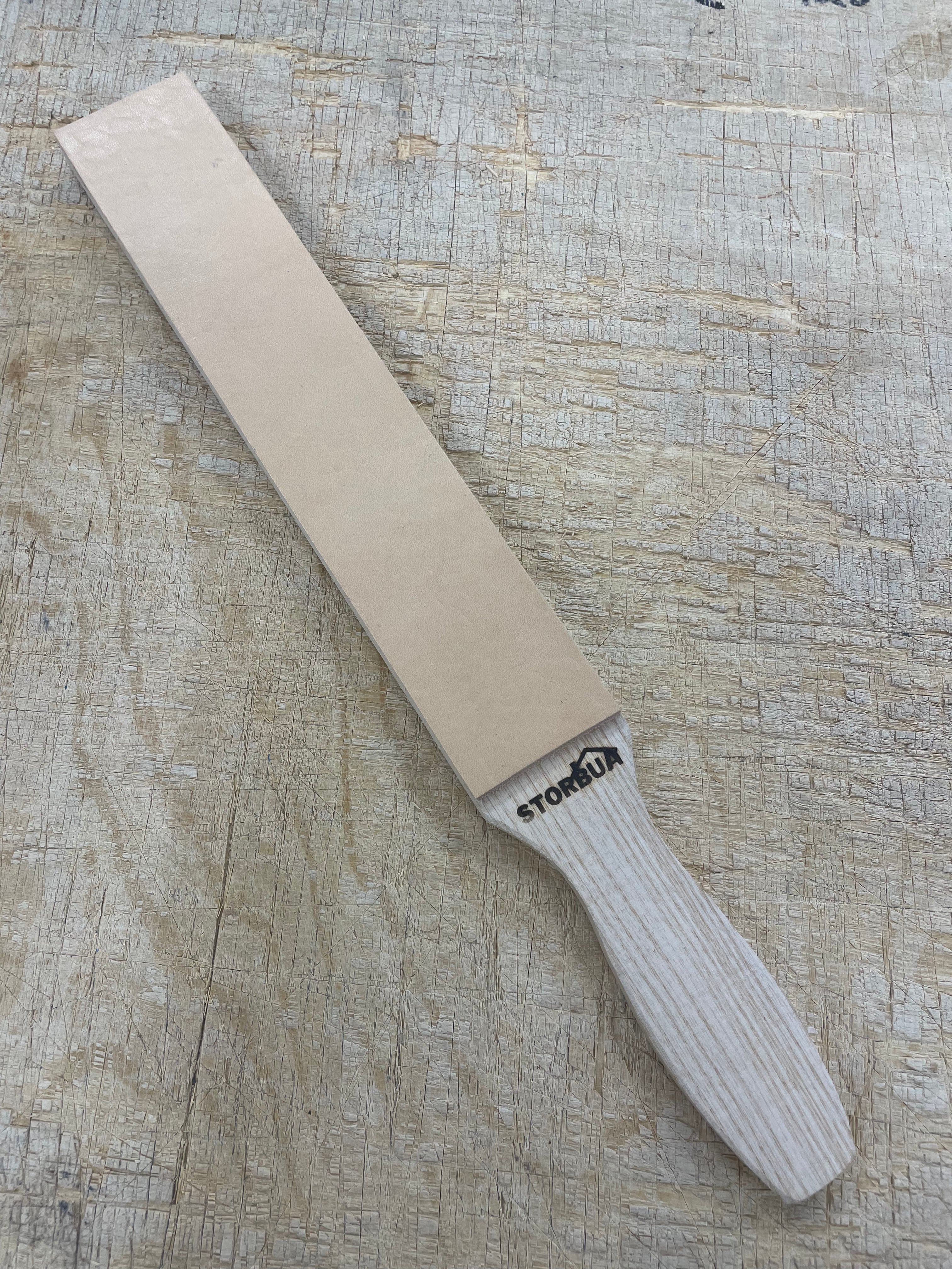 Lærstropp håndlaget stor 390x50mm
