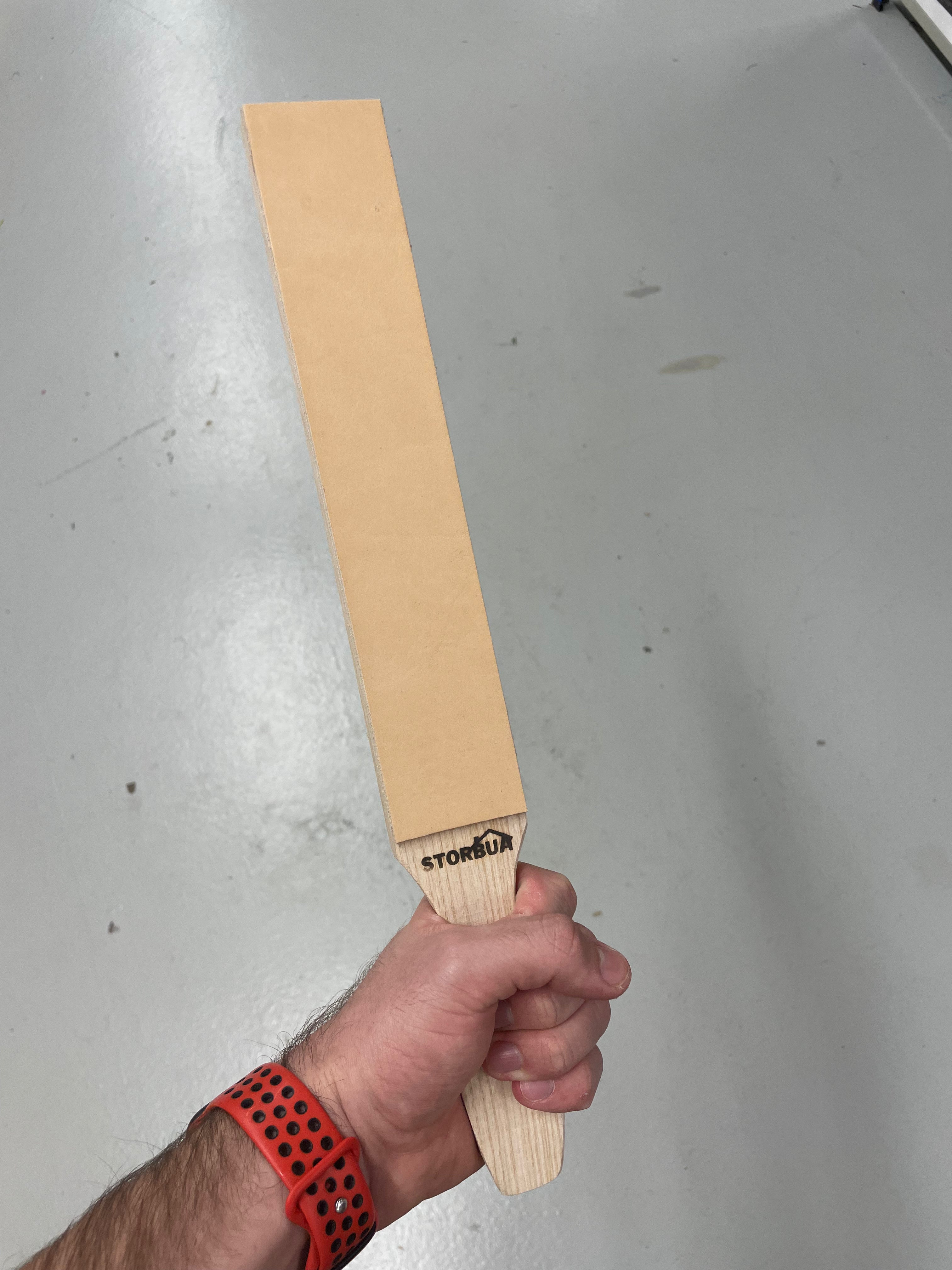 Lærstropp håndlaget stor 390x50mm