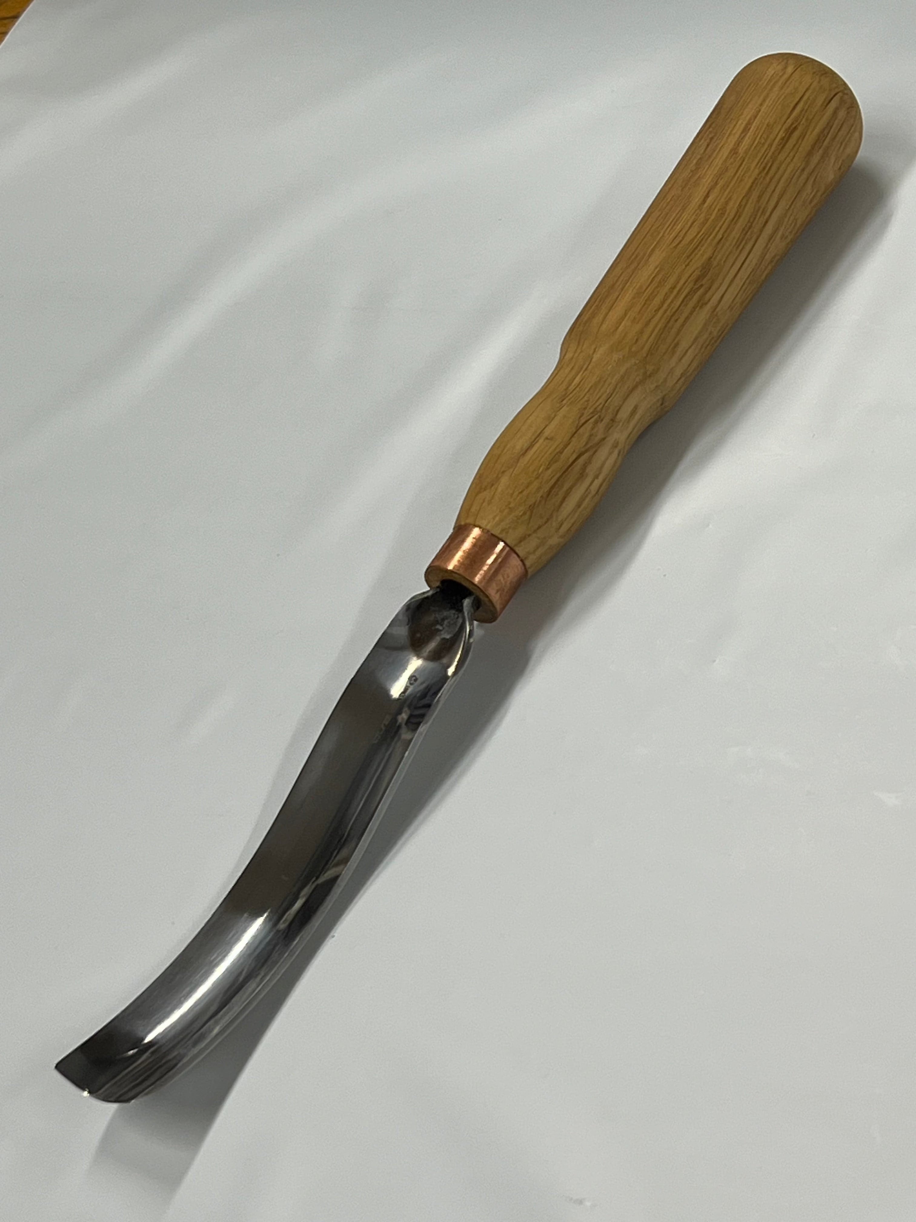 Wood carving iron 130x22mm bent hollowing iron