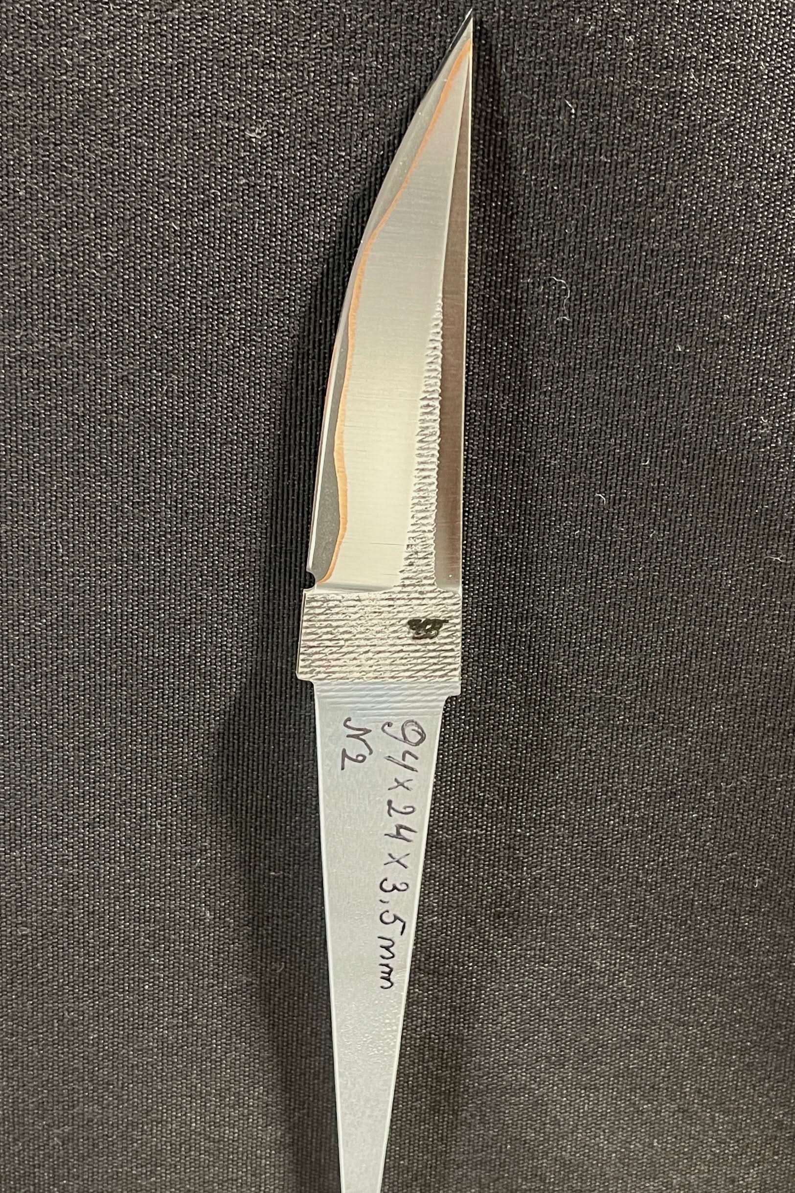 Hand-forged laminated knife blade - Copper San Mai - Vladyslav Chulan VCSM No. 2