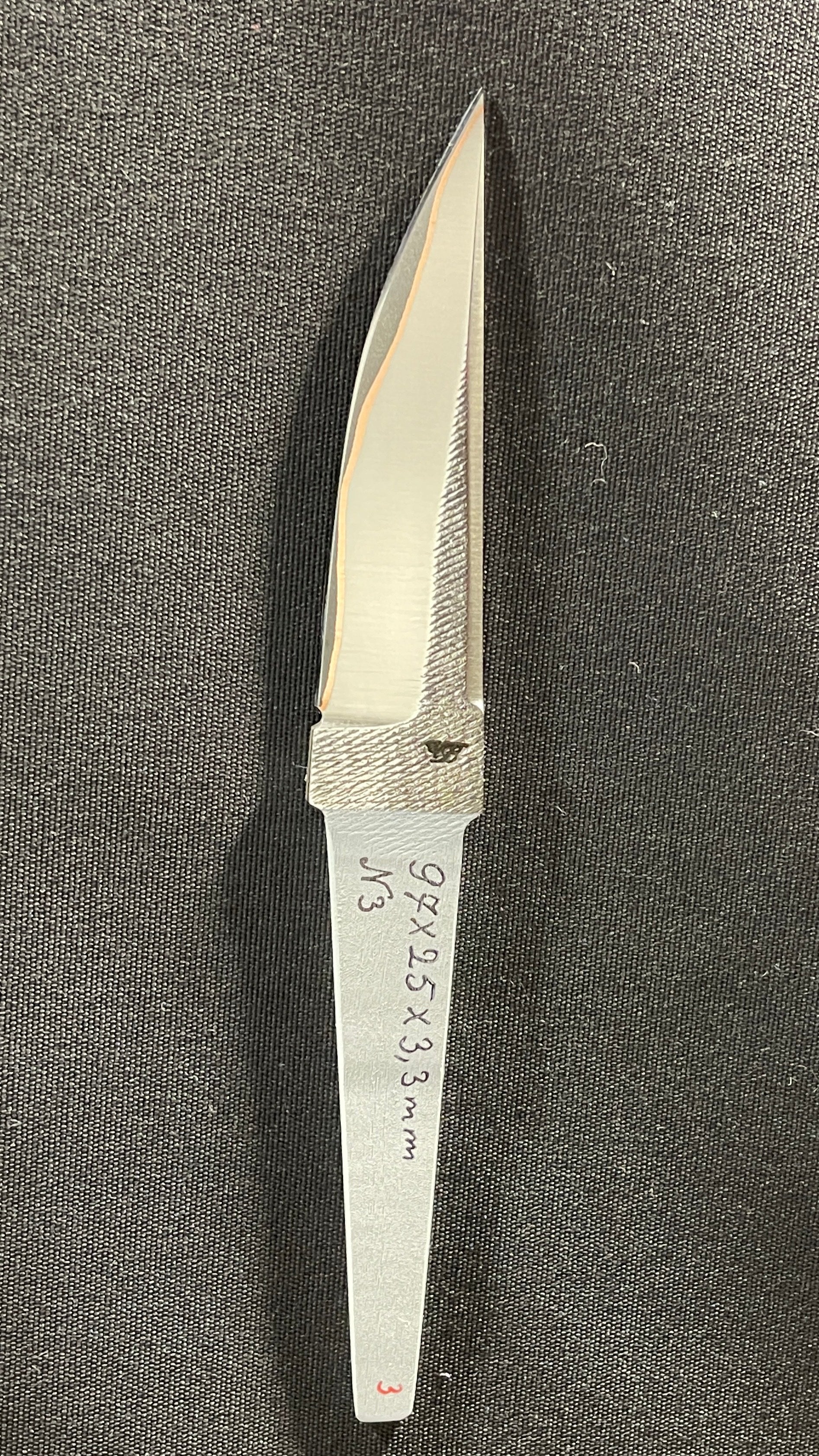 Hand-forged laminated knife blade - Copper San Mai - Vladyslav Chulan VCSM No. 3