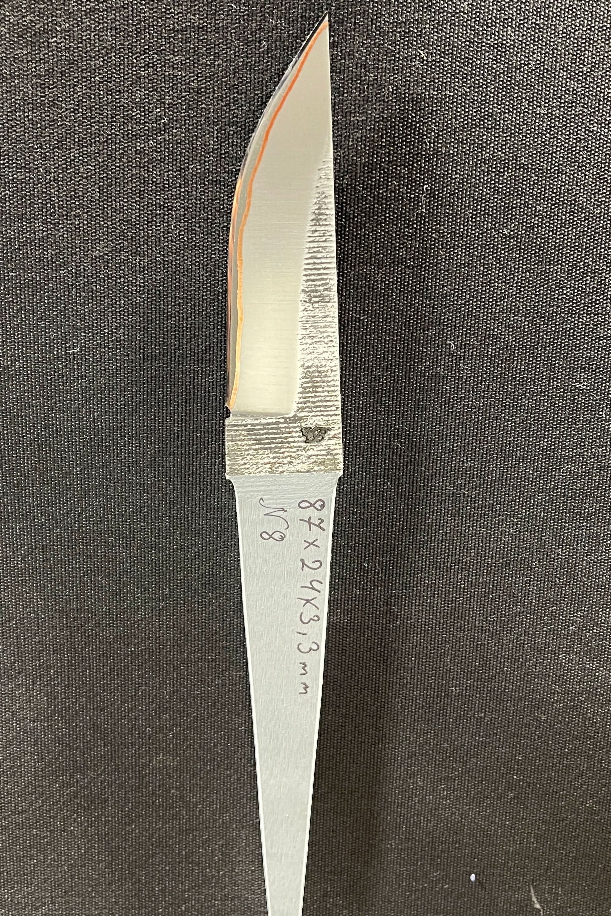 Hand-forged laminated knife blade - Copper San Mai - Vladyslav Chulan VCSM No. 8