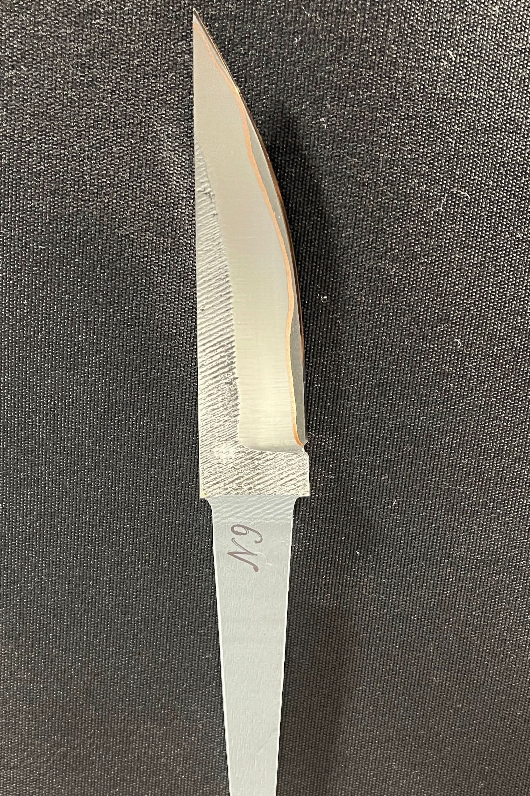 Hand-forged laminated knife blade - Copper San Mai - Vladyslav Chulan VCSM No. 9