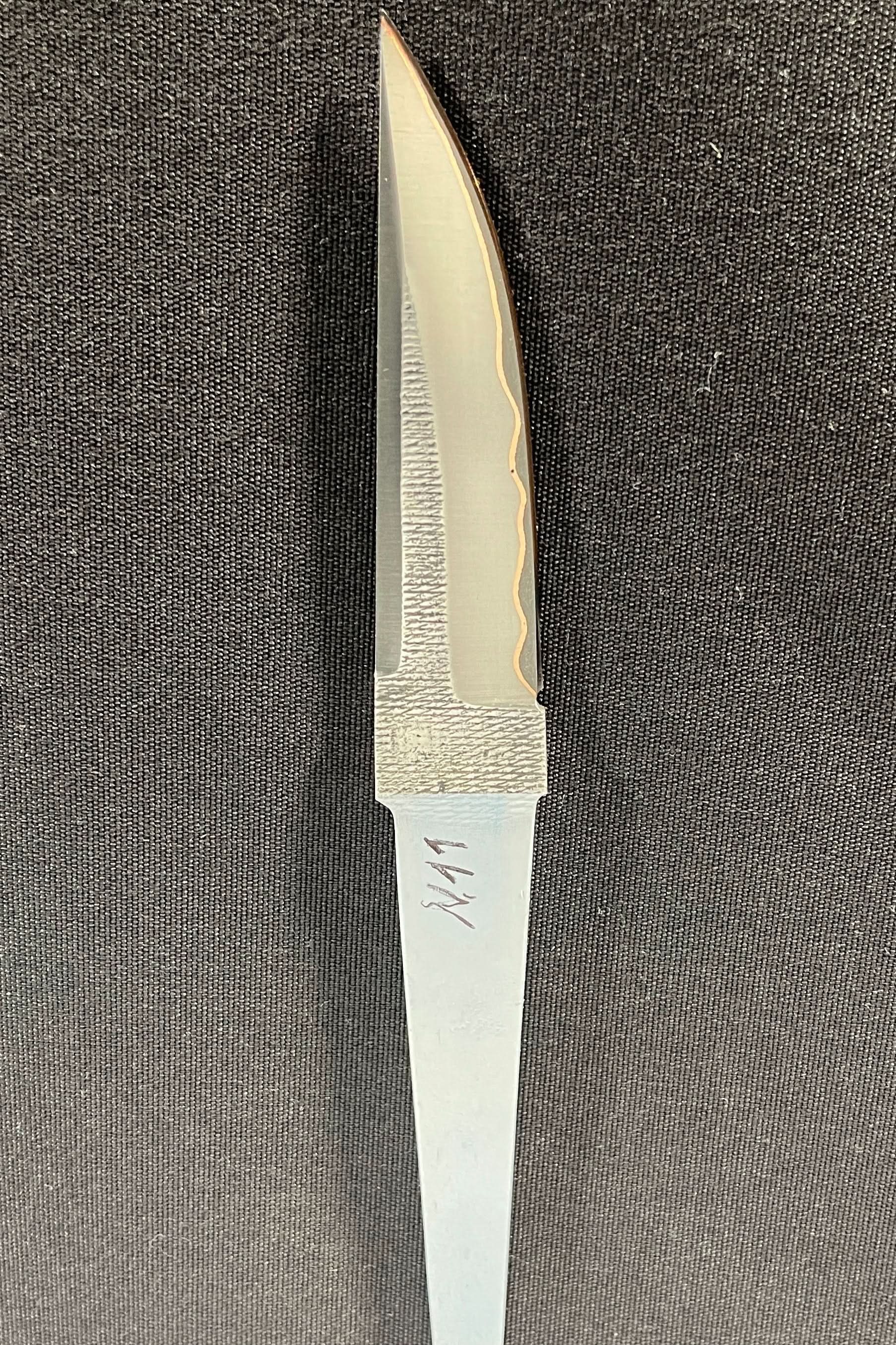 Hand-forged laminated knife blade - Copper San Mai - Vladyslav Chulan VCSM No. 11