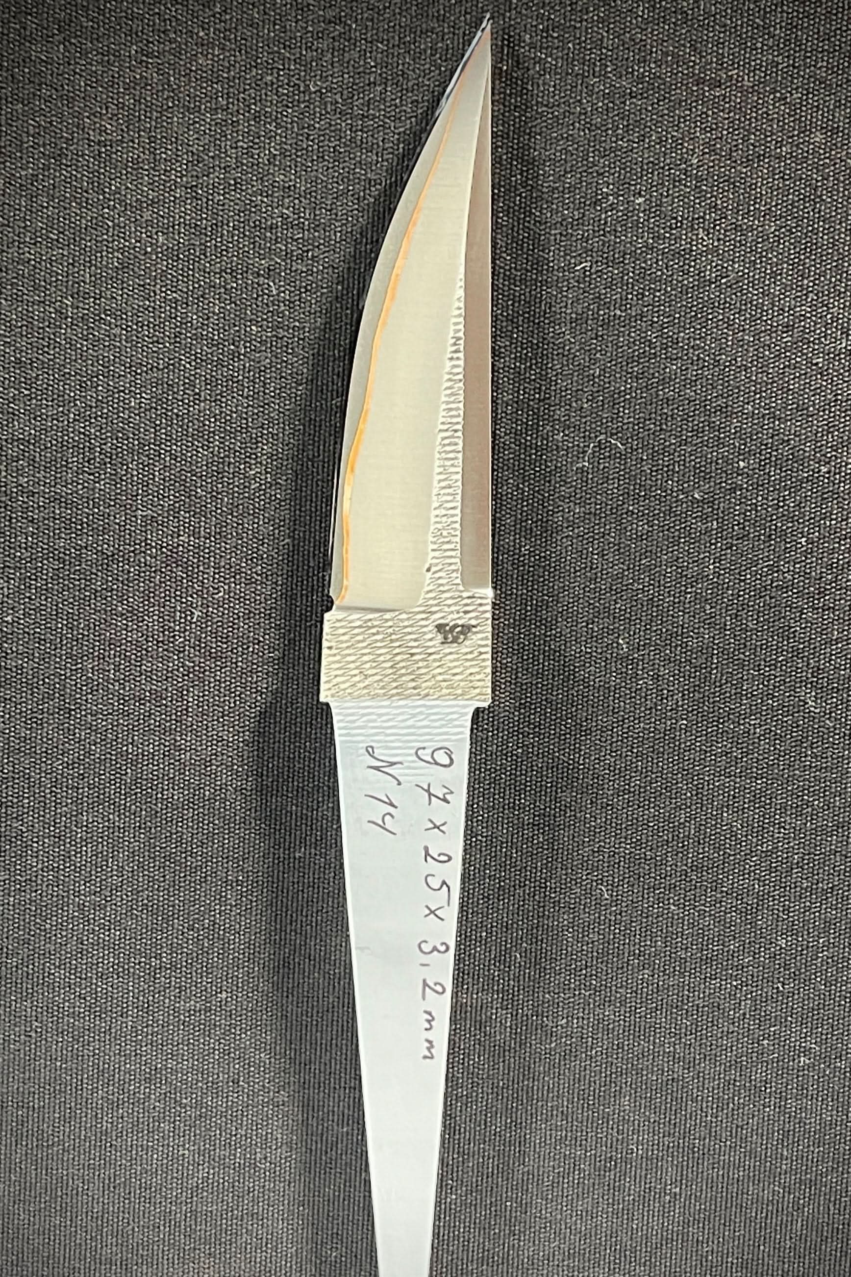 Hand-forged laminated knife blade - Copper San Mai - Vladyslav Chulan VCSM No. 14