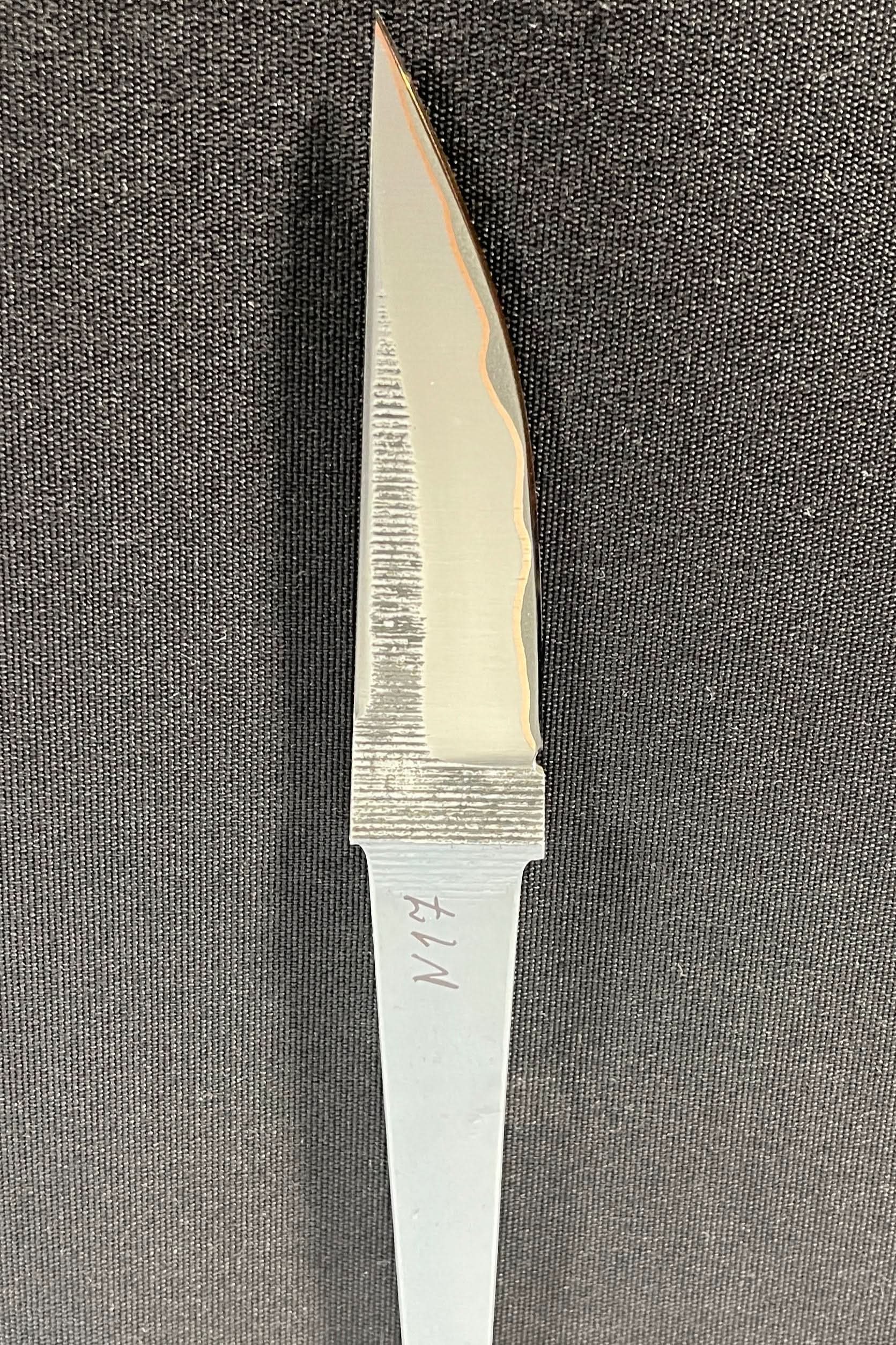 Hand-forged laminated knife blade - Copper San Mai - Vladyslav Chulan VCSM No. 17