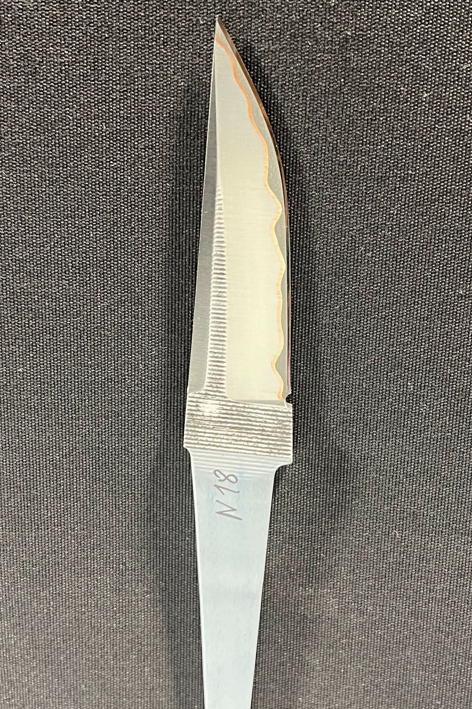 Hand-forged laminated knife blade - Copper San Mai - Vladyslav Chulan VCSM No. 18
