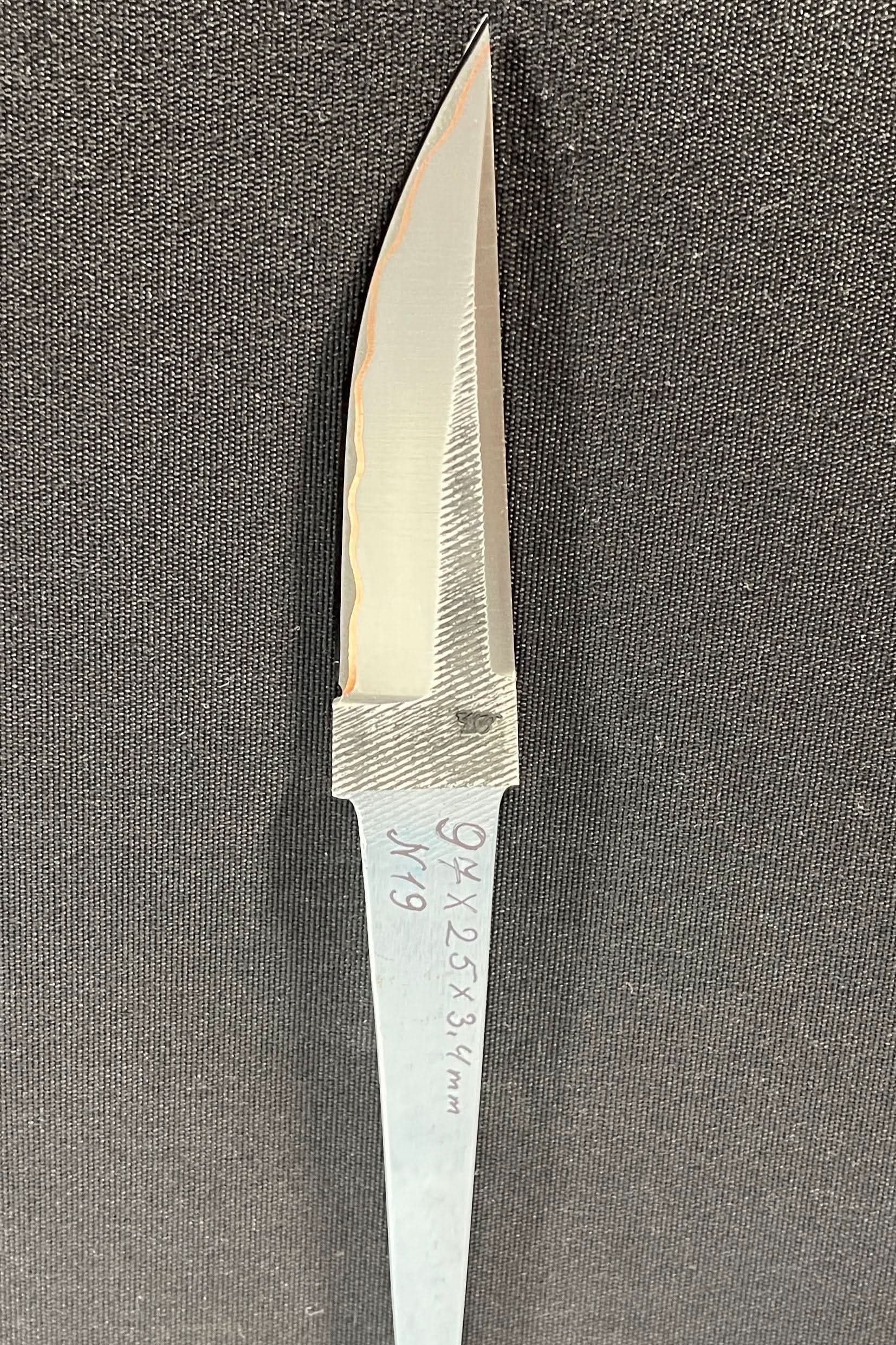 Hand-forged laminated knife blade - Copper San Mai - Vladyslav Chulan VCSM No. 19