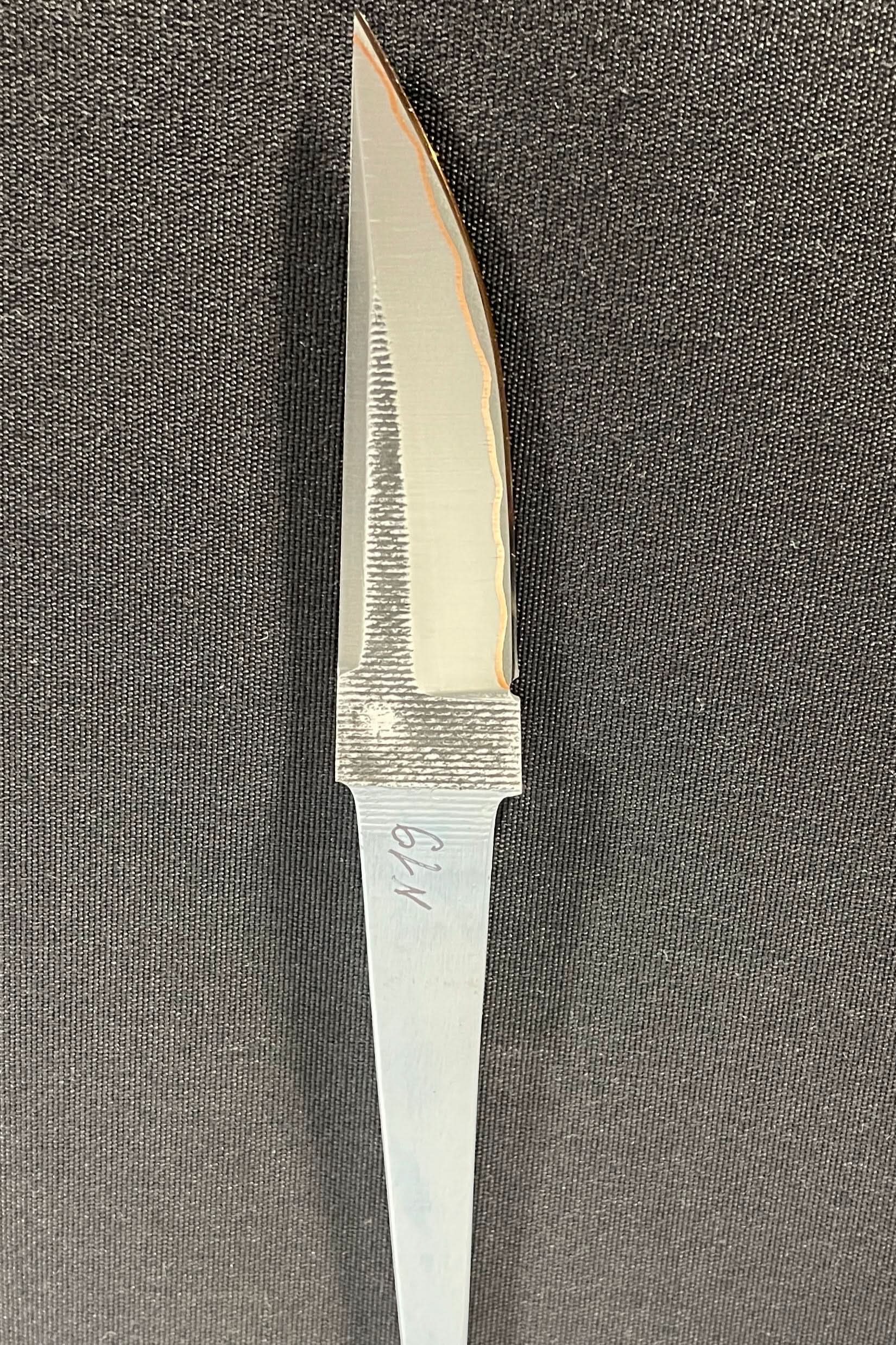 Hand-forged laminated knife blade - Copper San Mai - Vladyslav Chulan VCSM No. 19