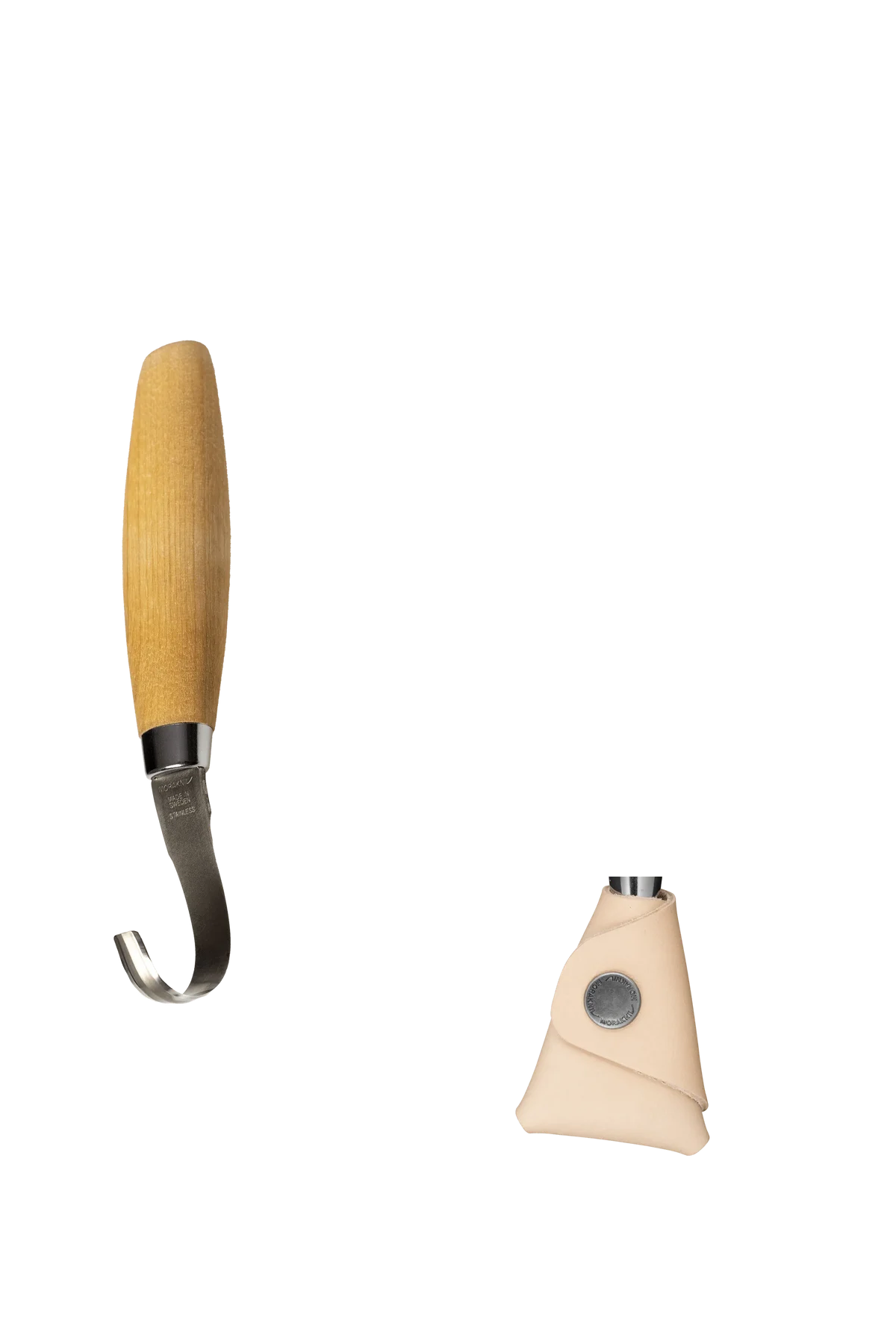 Morakniv 162 dobbeltegget skjekniv med lærslire